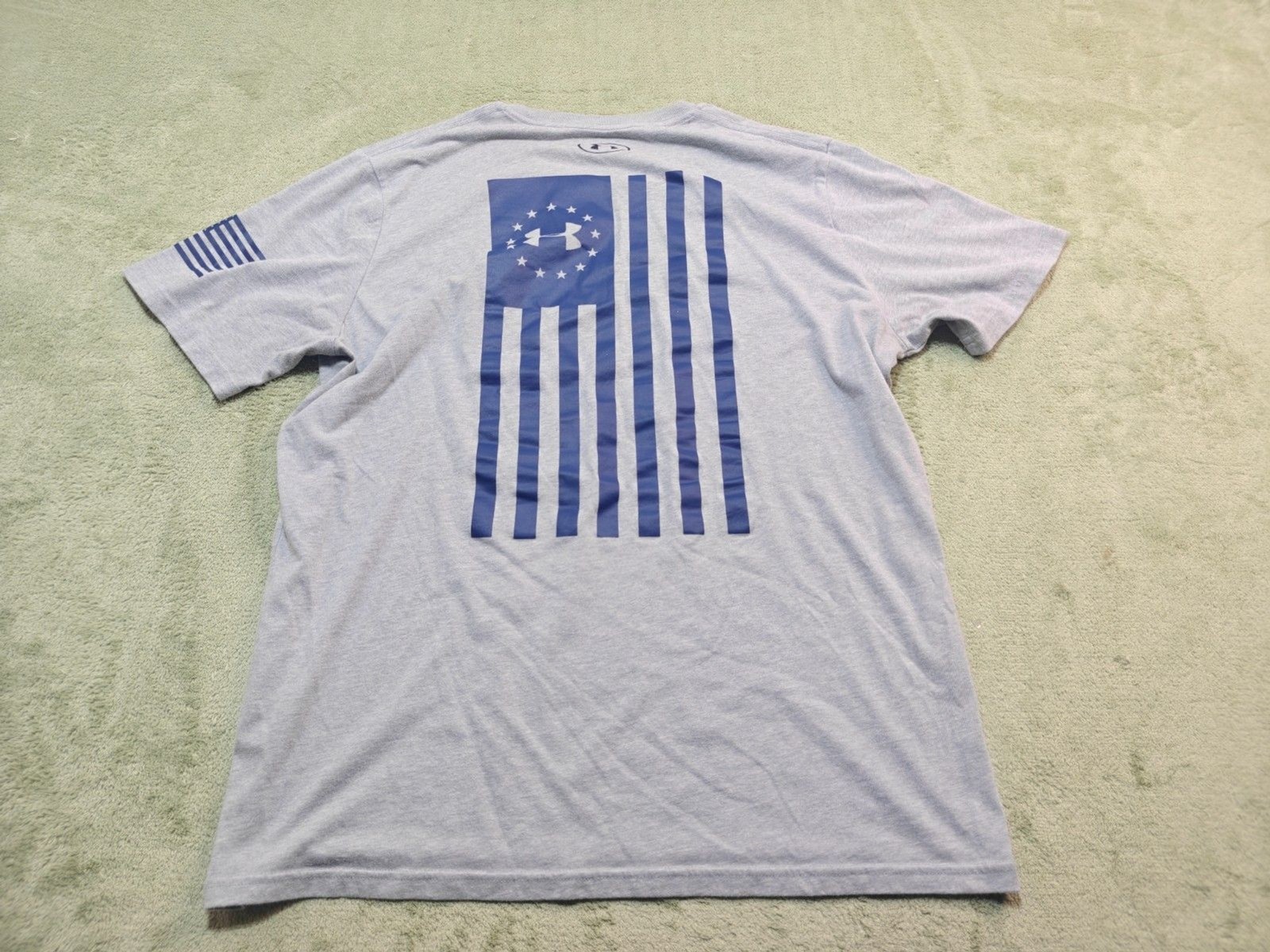 Under Armour Freedom Flag T-Shirt Mens Large Gray HeatGear Loose Fit Malaysia
