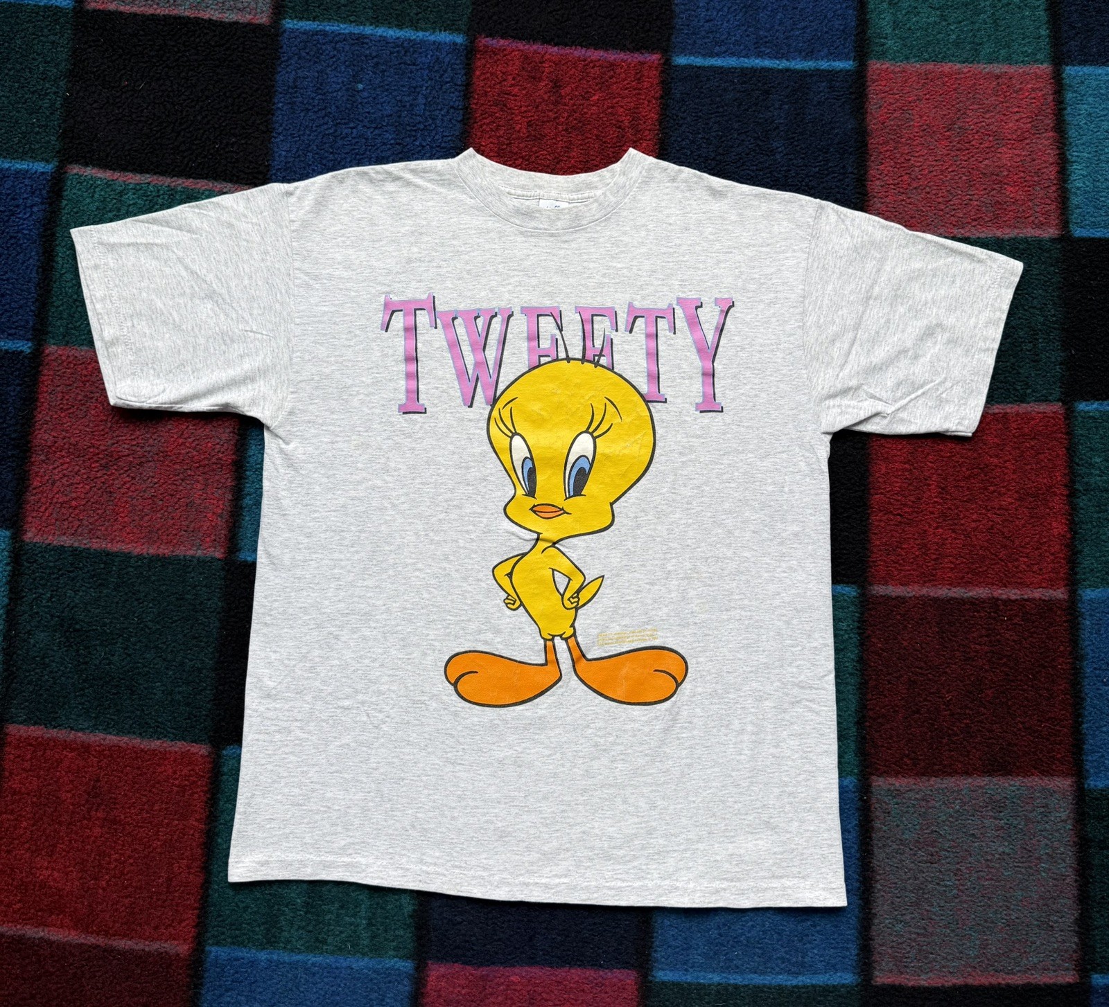 Vintage 90s Looney Tunes, Tweety Bird Big Logo Tshirt Mens XL Bugs Bunny Taz