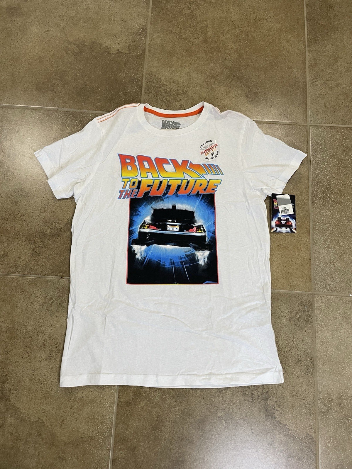 NWT Back To The Future 35th Anniversary Mens Sz M Unisex White T-Shirt