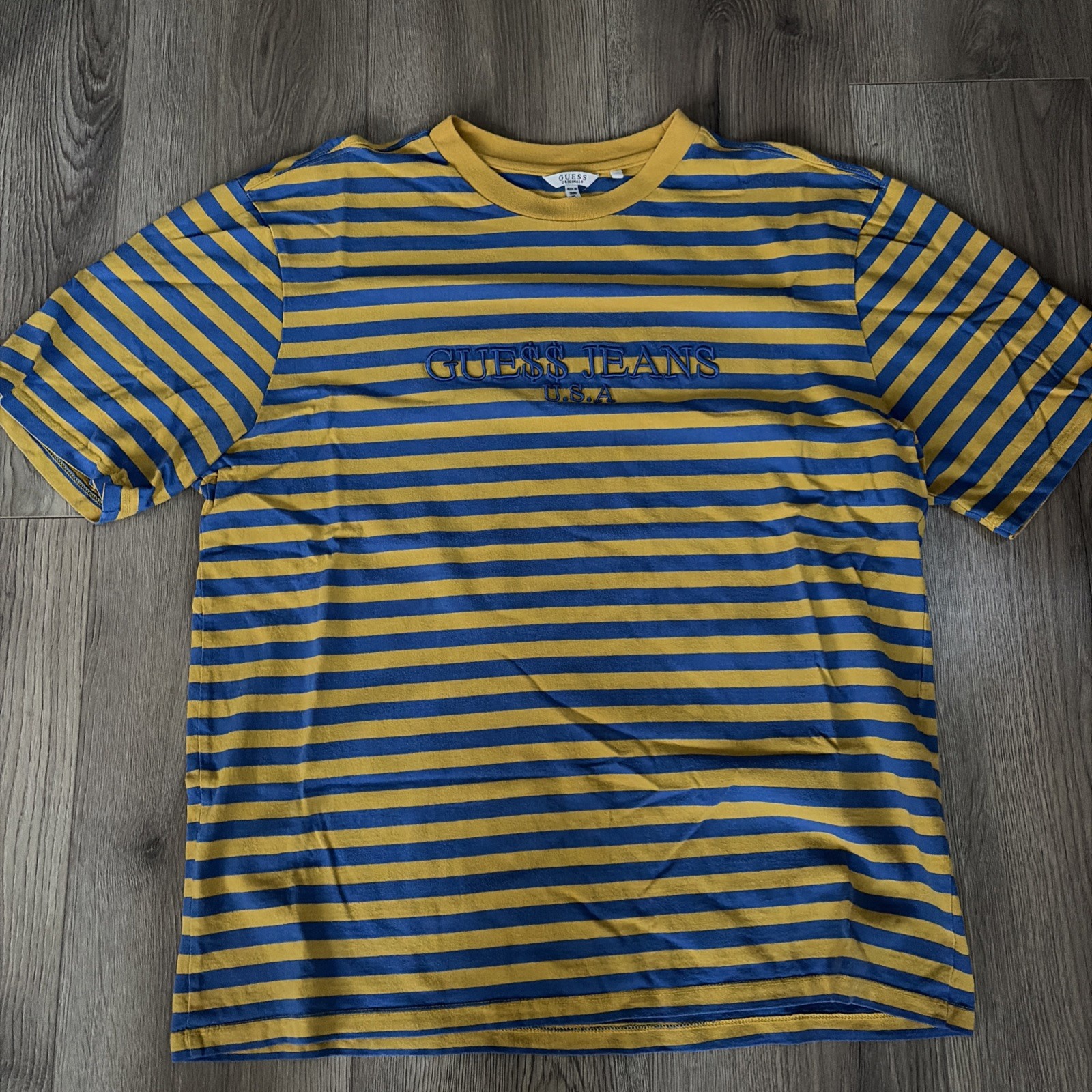 ASAP Rocky x Guess Jeans Striped Shirt Blue Yellow XL