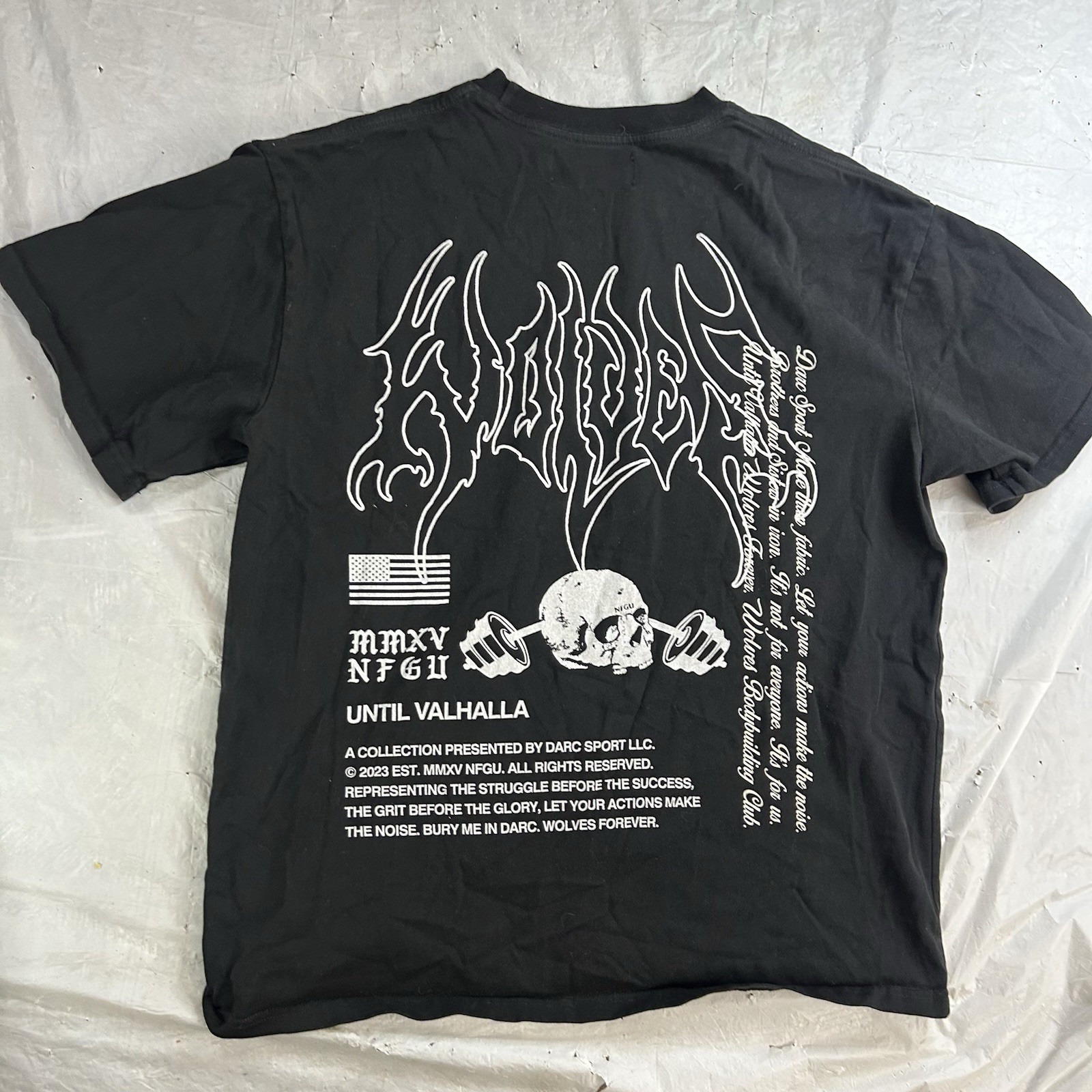 Darc Sport Wolves Black Shirt Men’s Large Until Valhalla Gym