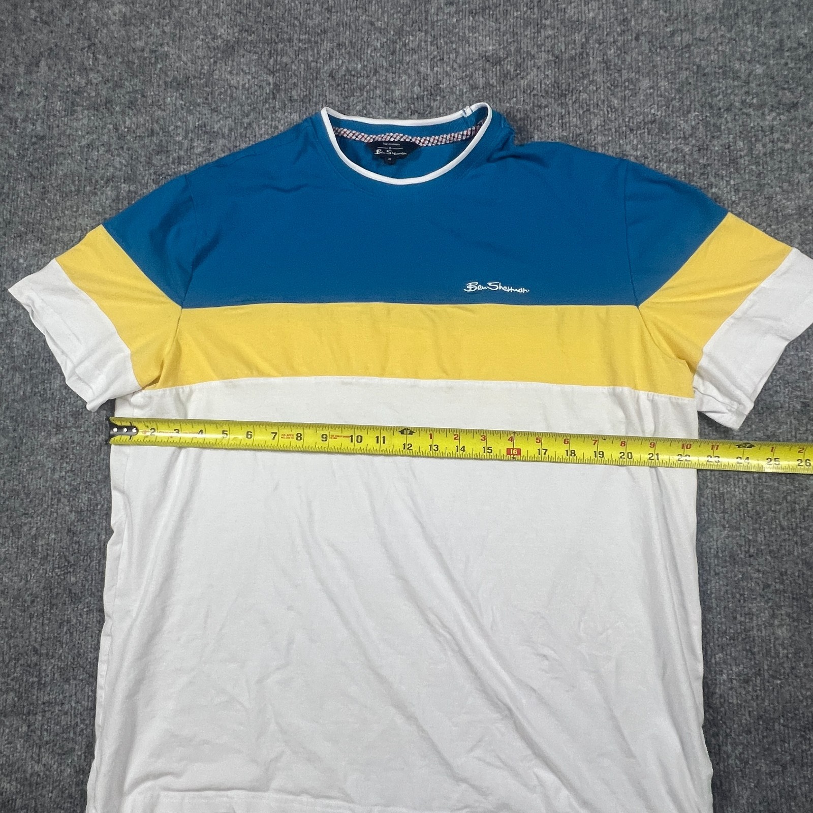 Ben Sherman Colorblock T Shirt Mens XL Multicolor Cotton Stretch Short Sleeve
