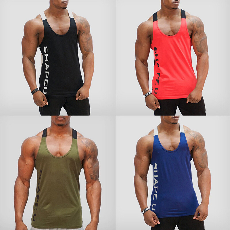 Men’s Sleeveless Workout Tank Top Bodybuilding Gym Sports Muscle Fitness T-Shirt