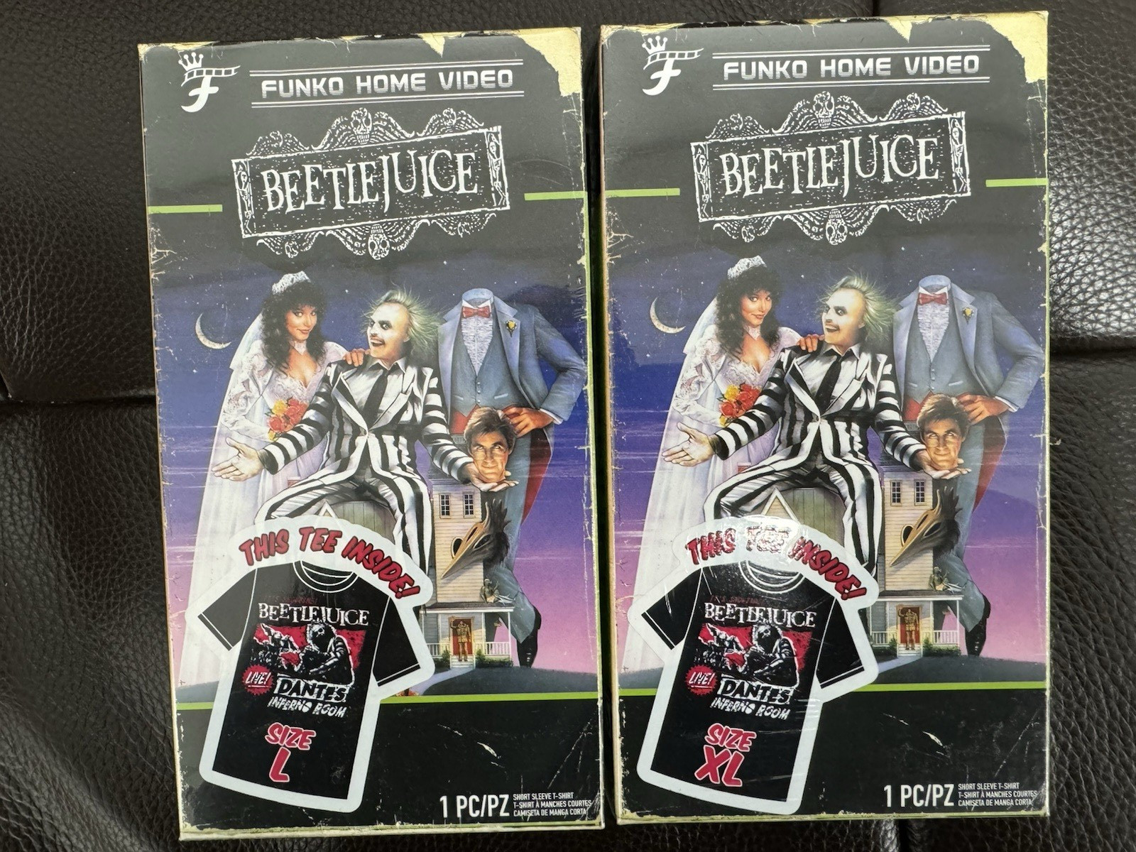 NEW Funko Beetlejuice Men’s T-Shirt VHS Theme Box (Size: L Large)