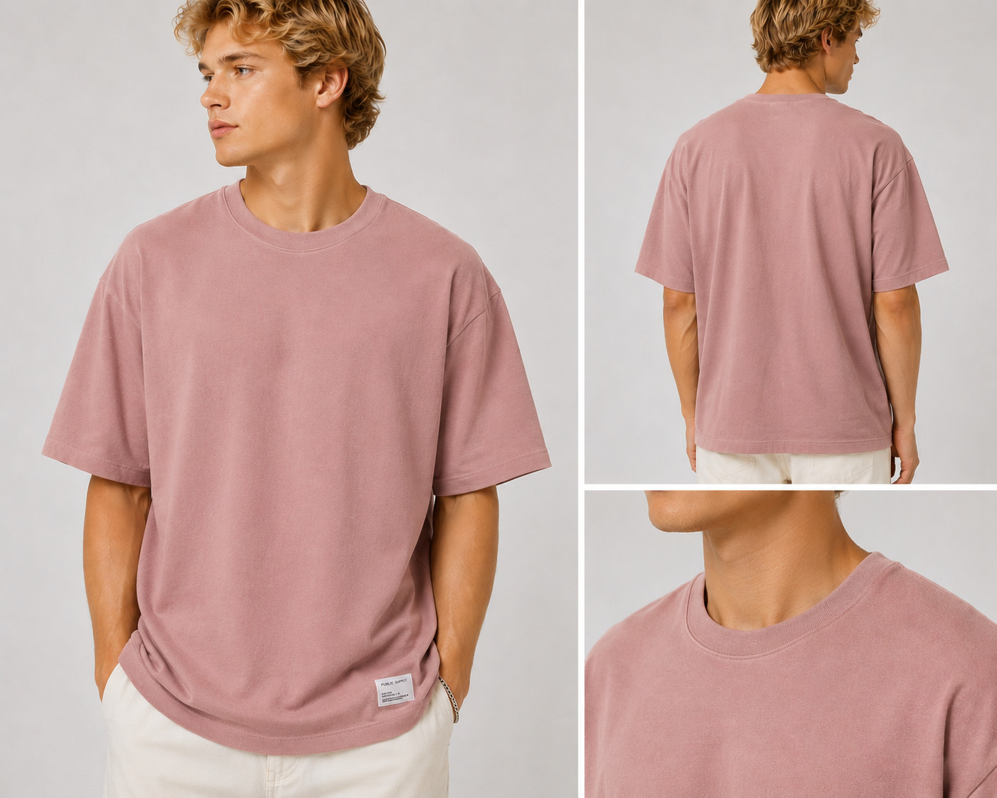 Public Supply Oversize Fit T-Shirt Men’s Ash Rose X-Large NWT Crew Neck