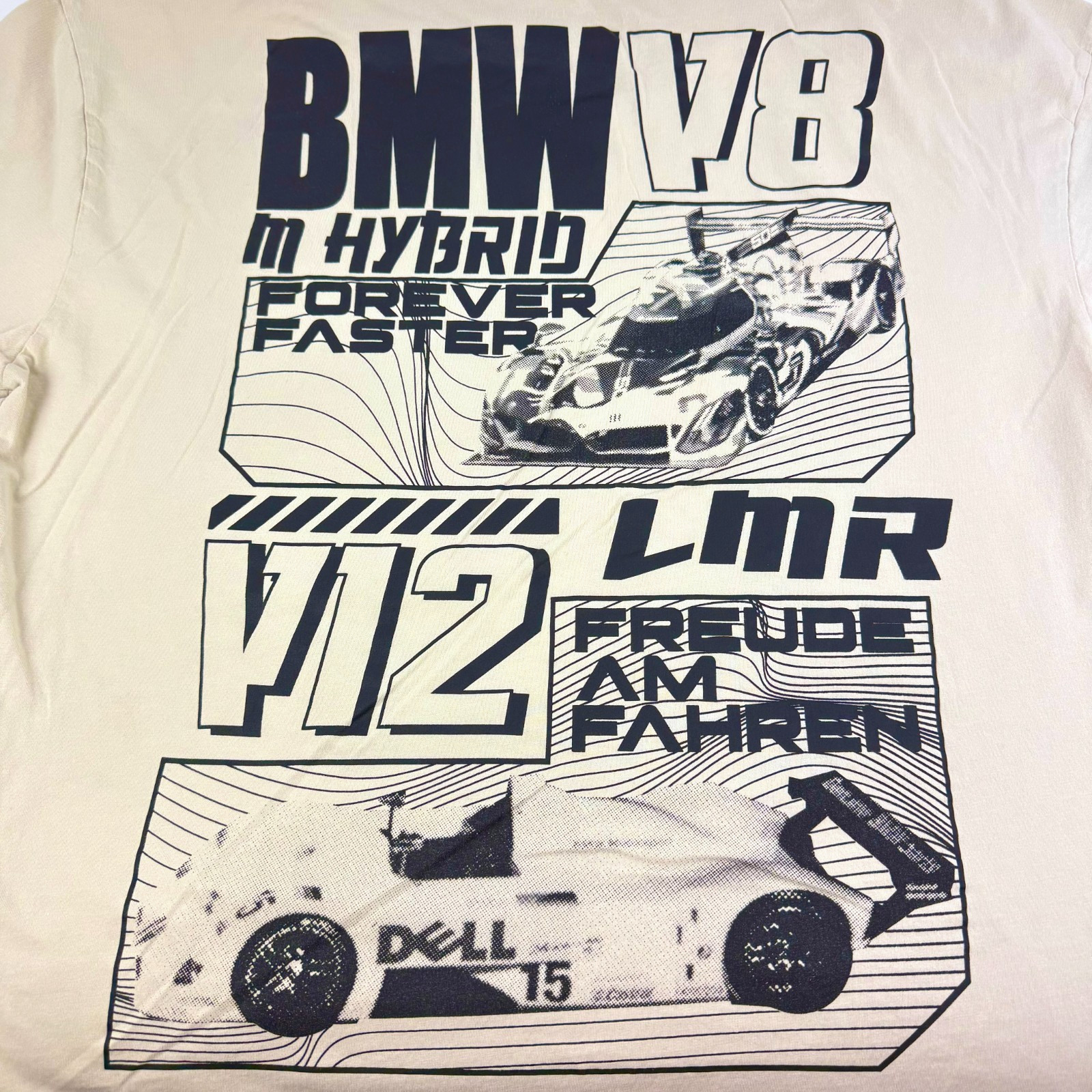 BMW Motorsports T Shirt BMW V8 M Hybrid Double Sided Tagless Puma Adult Size LRG