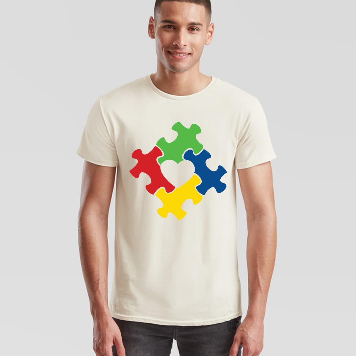 Colorful Abstract Puzzle Piece Support Unisex Tshirt Neurodiversity Support