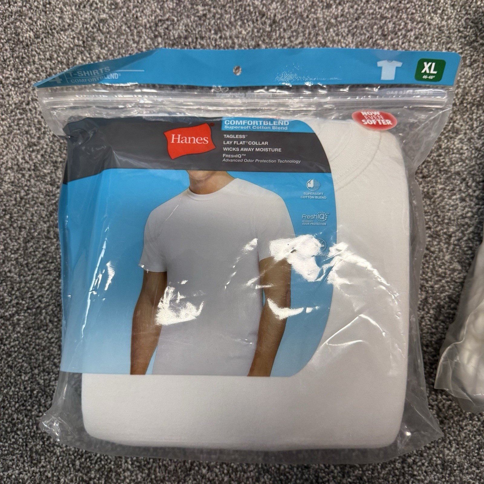 Hanes Mens 2 Pack Crew Neck T-Shirts Size XL Cool Comfort Tagless 11 Shirts