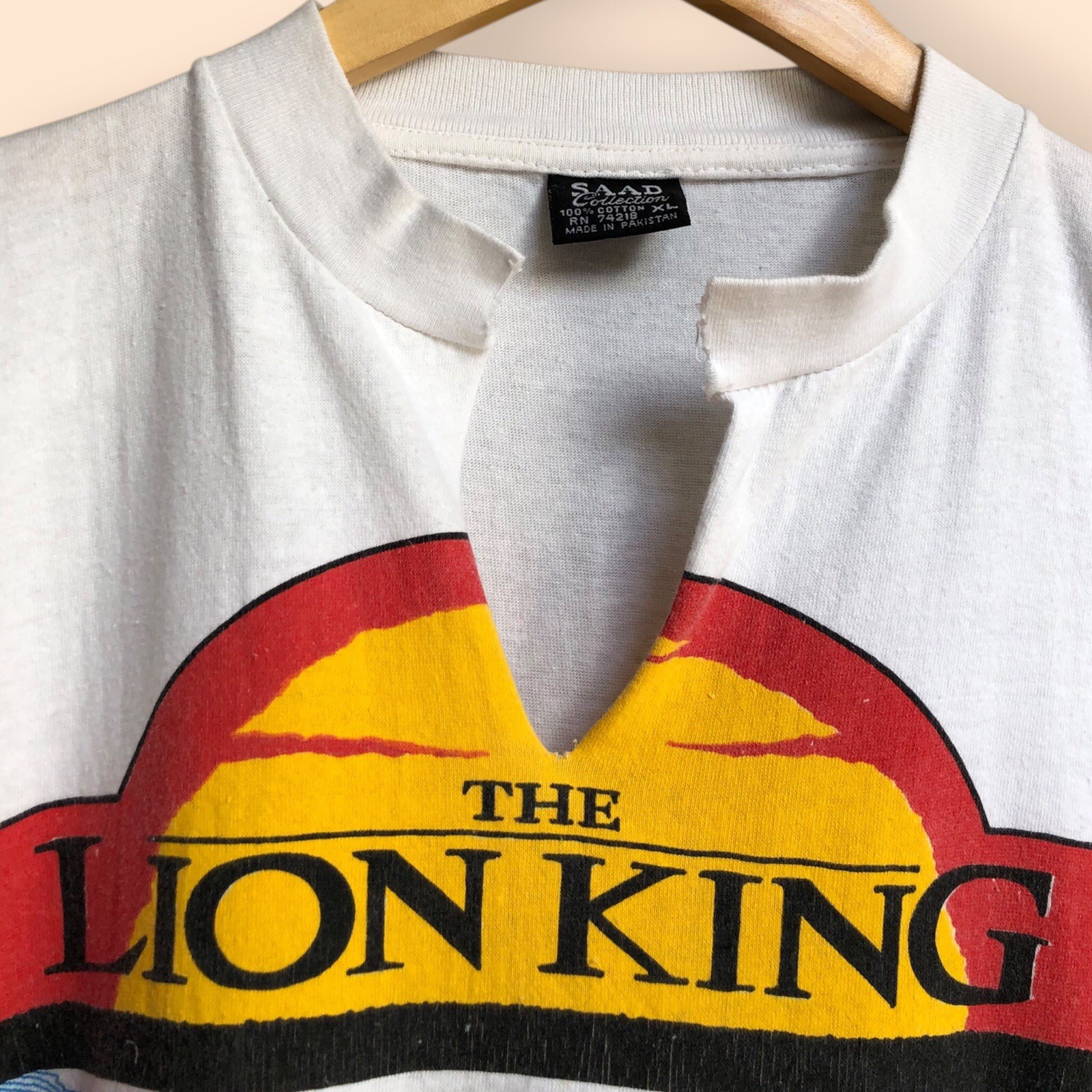 Vintage 90s The Lion King Simba Single Stitch T-shirt SAAD Collection Tag MEN XL