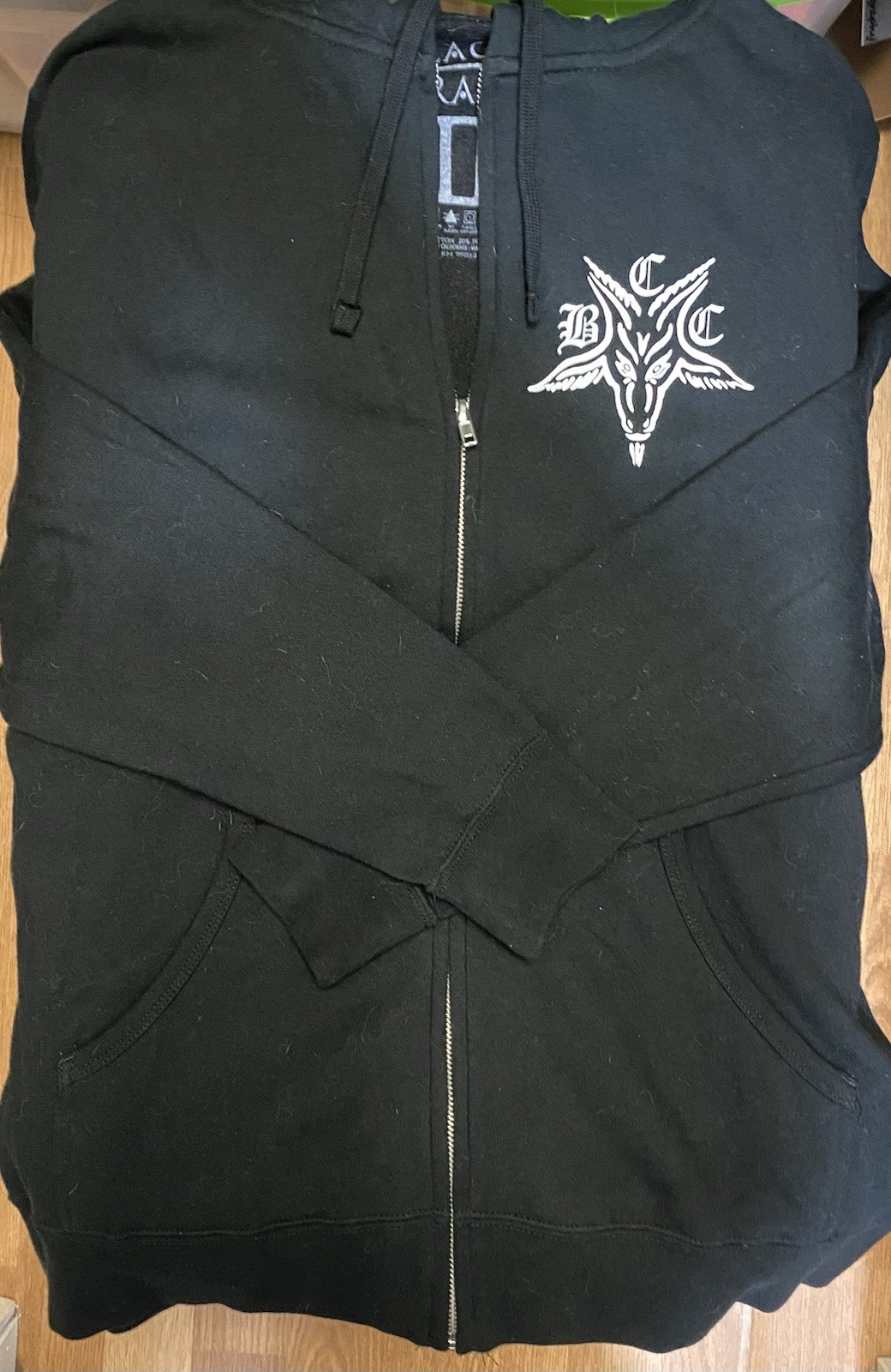 BlackCraft Cult Stay Lit Zip Hoodie Size M Black Goth Occult Streetwear Anime