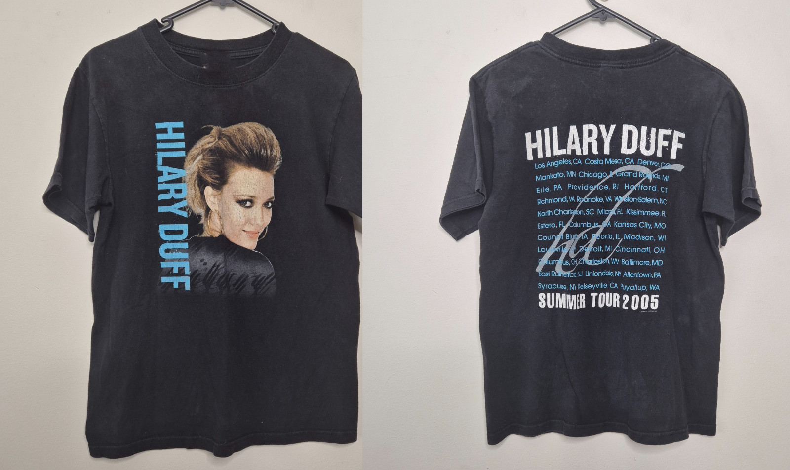 2 Sides Hilary Duff Summer Tour 2005 Black T-Shirt Reprint S-5XL TH03