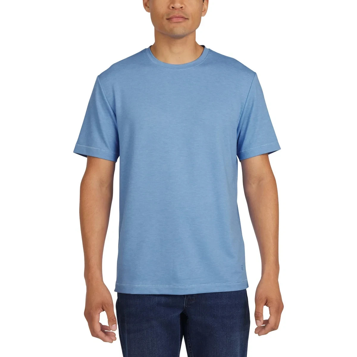 Lands’ End Men’s Classic Fit 4-Way Stretch Tee, Blue, Size S