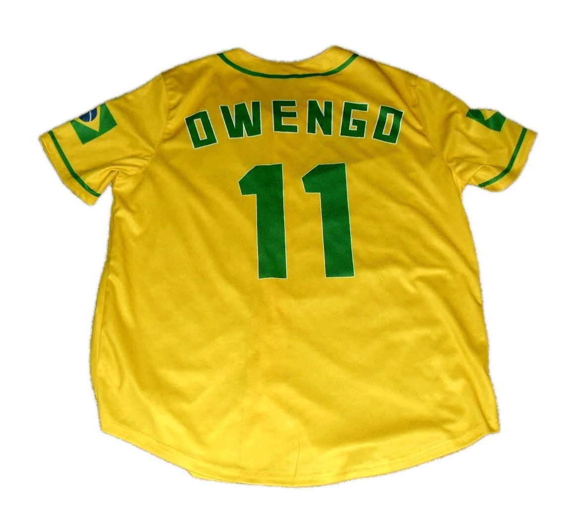 Brazil Yellow Baseball Button Down Jersey Mens Sz. Medium New