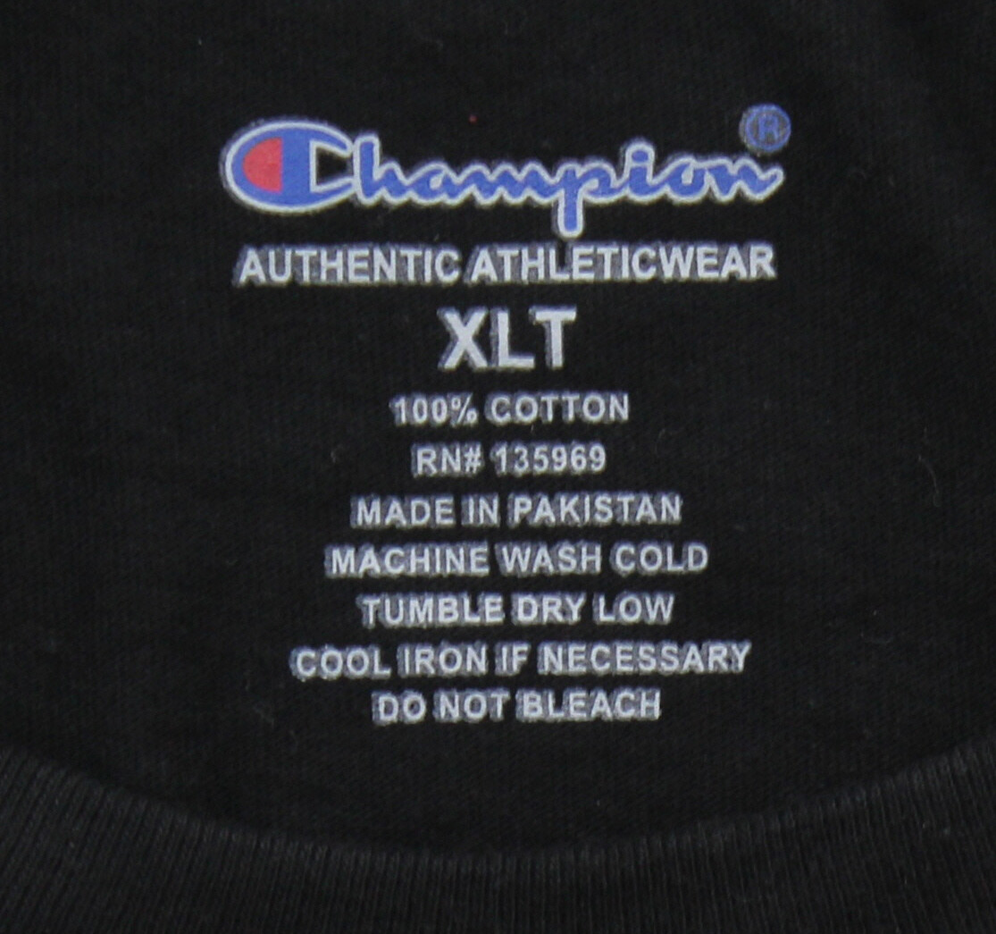 Champion Men’s Jersey T-Shirt Big & Tall Crew Neck Athleticwear Long Sleeve Tee