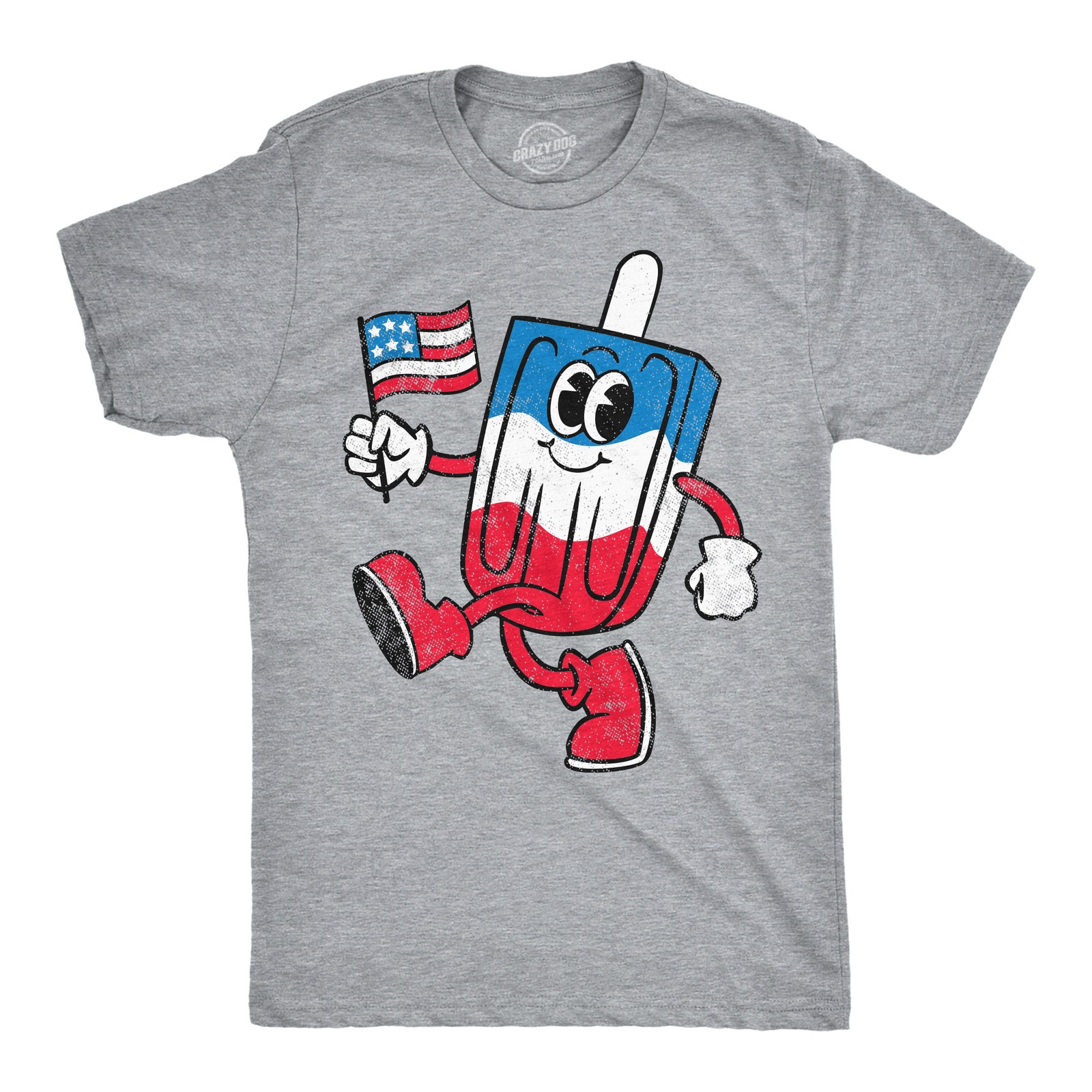 Mens Funny T Shirts USA Popsicle Sarcastic Fourth Of July Graphic Novelty Tee
