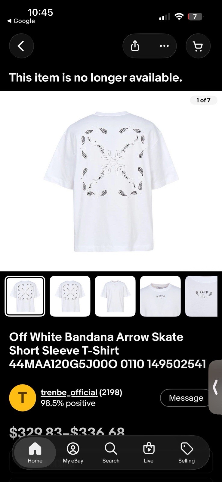 Off-White Bandana Arrow Skate Tee White M Graphic Logo Crew Neck Short Sleeve