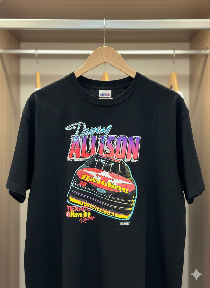 Men’s Vintage Stock Car Racing Graphic T-Shirt Black Retro Motorsport Tee – T399