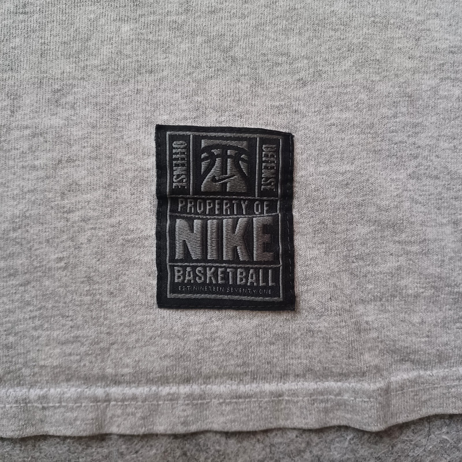 Vintage Nike Tank T Shirt Mens XL Gray Center Swoosh Collar Muscle Basketball