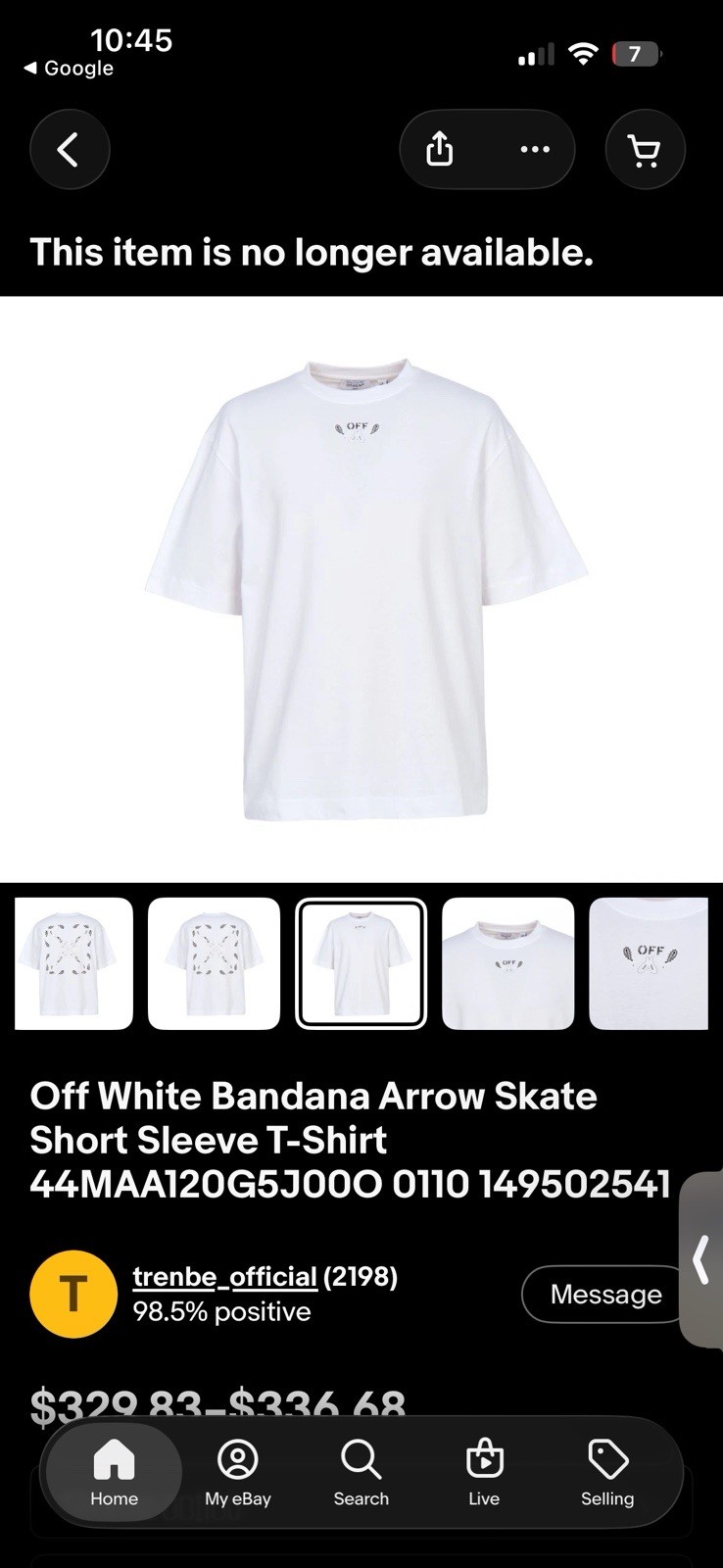 Off-White Bandana Arrow Skate Tee White M Graphic Logo Crew Neck Short Sleeve