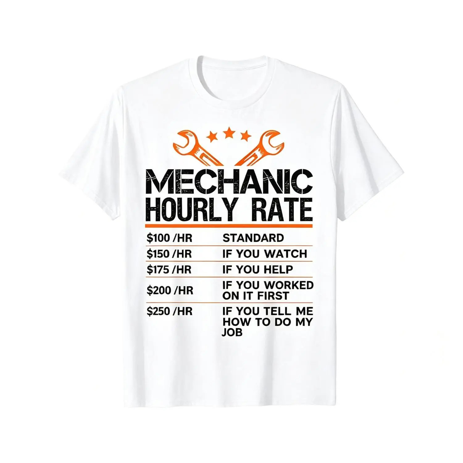 Funny Mechanic Hourly Rate Auto Repair Mechanic Labor Rates T-Shirt