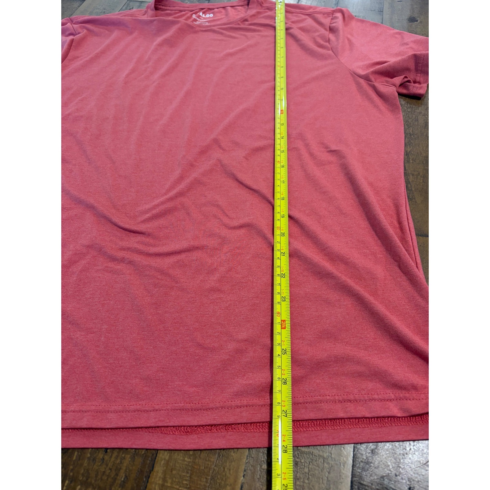 01.Algo Mens Performance T-Shirt Coral Heather Quick Dry UPF 40 Size Large L-SH