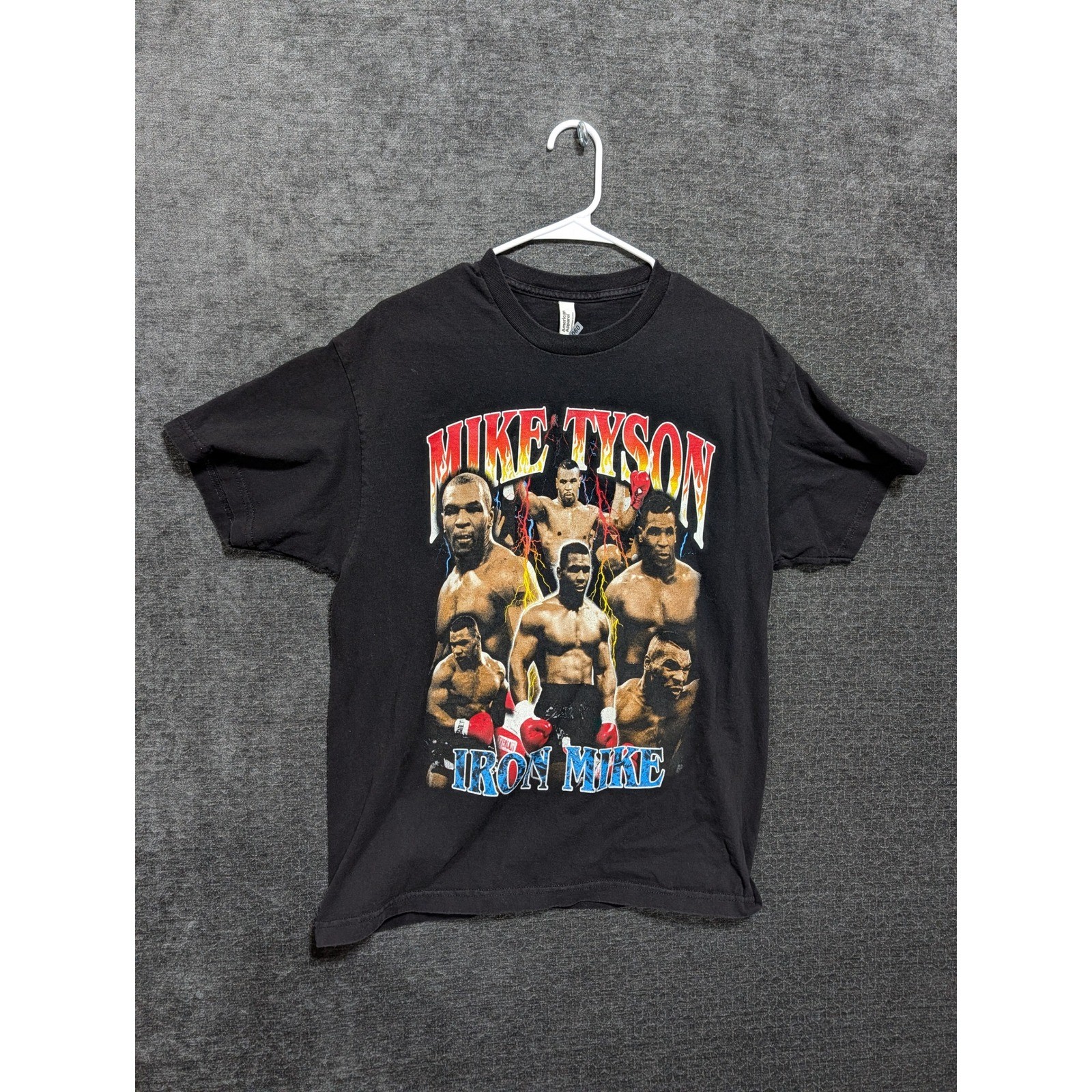 American Apparel Mike Tyson Iron Mike Graphic T-Shirt Black Mens Large 1301