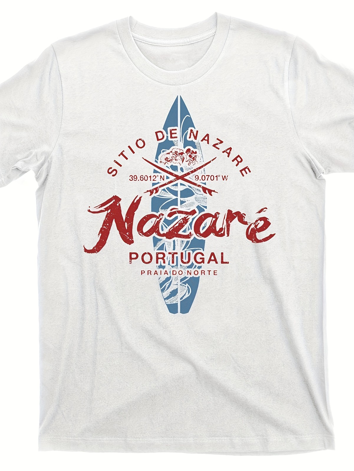 Lisbon Portugal Retro Surf Graphic T-Shirt Vintage Beach Surfing Tee