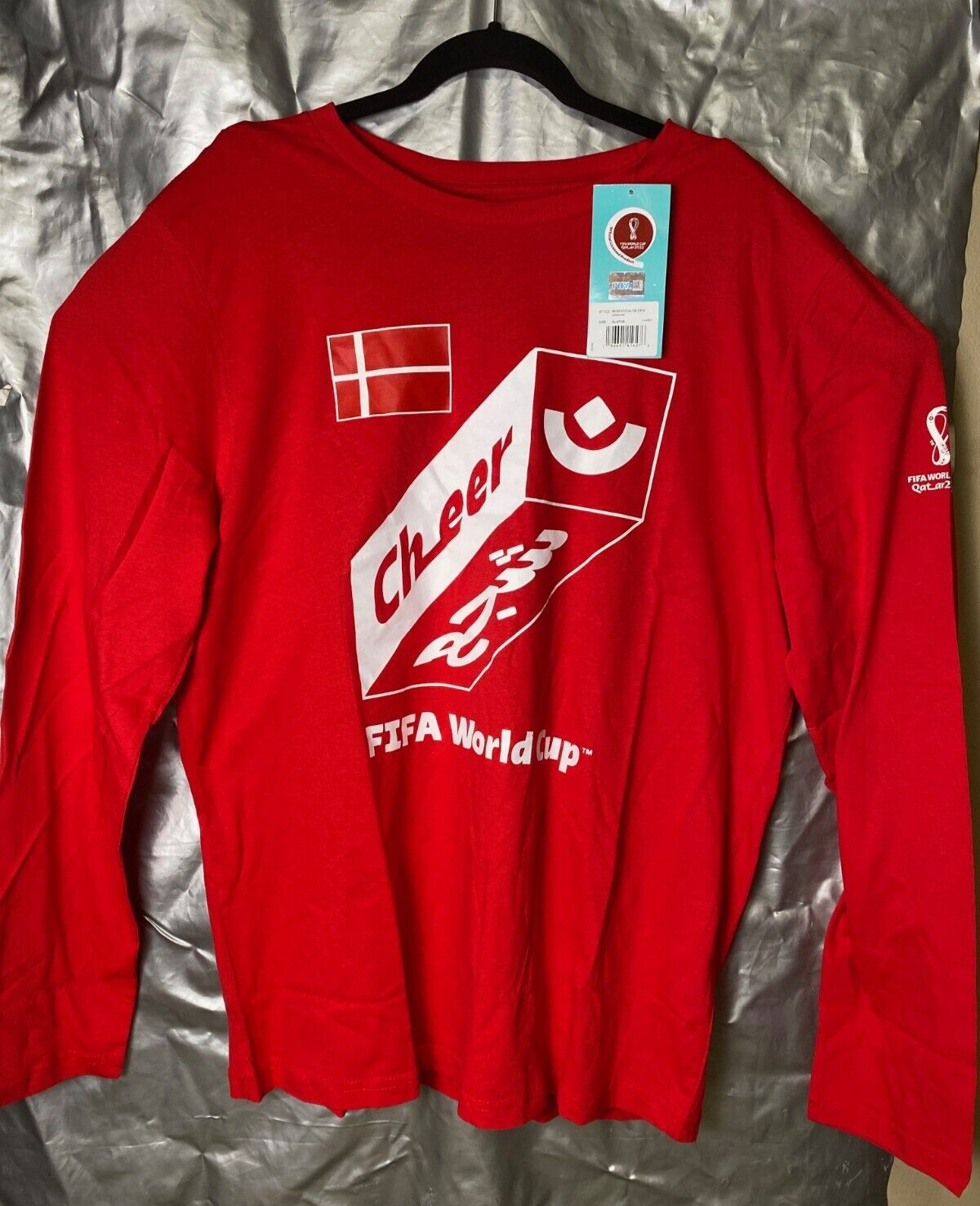 FIFA World Cup Outerstuff Men’s Penalty Long Sleeve Tee Denmark SZ XL