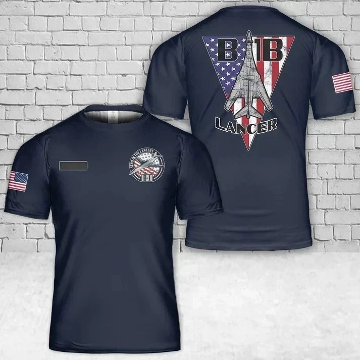 Custom Name US Air Force B-1B Lancer Bomber Jet Airplane Patriotic T-Shirt 3D