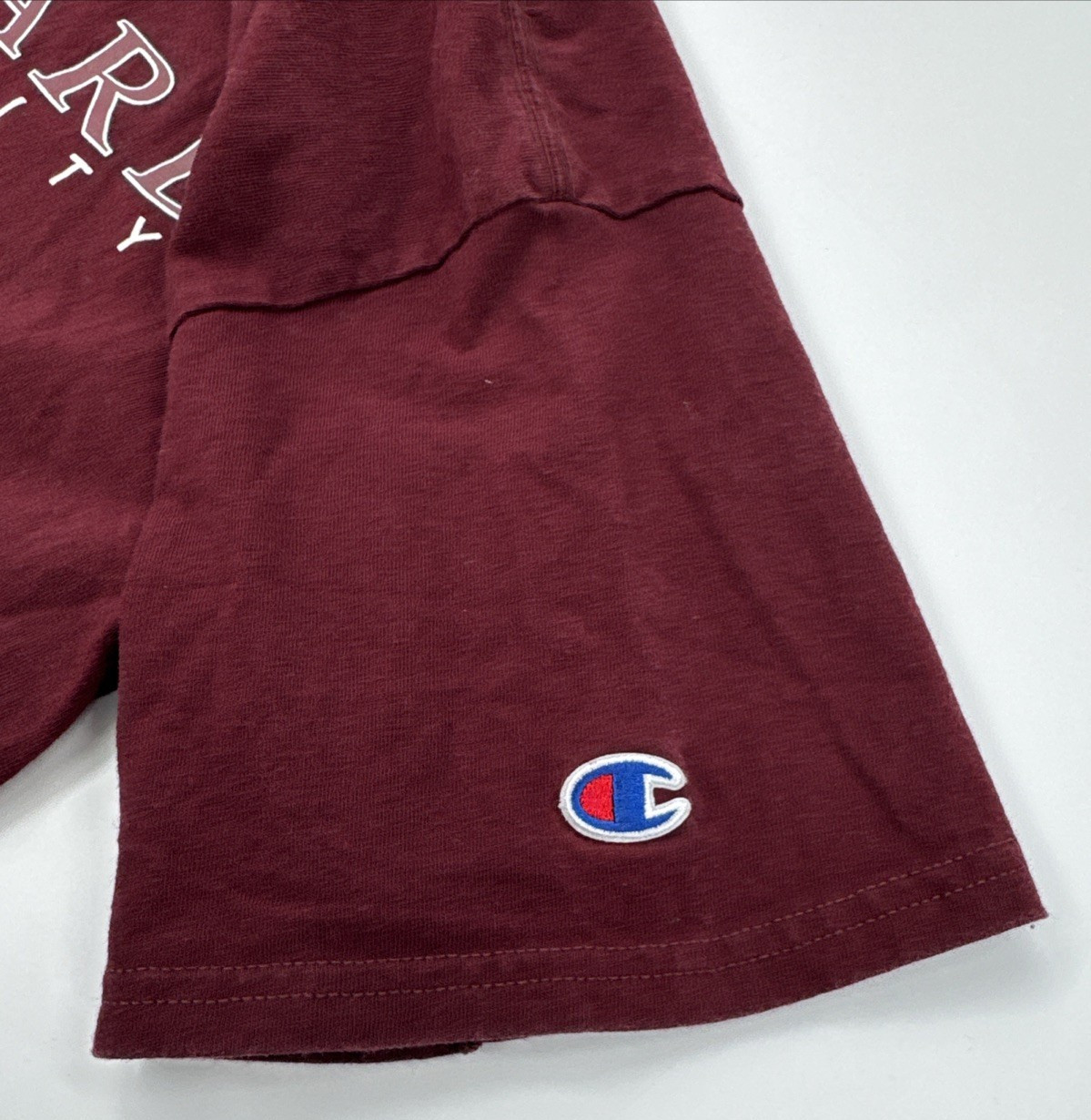 Champion Harvard T Shirt Medium Maroon College Crest Tee Campus Logo Ivy League