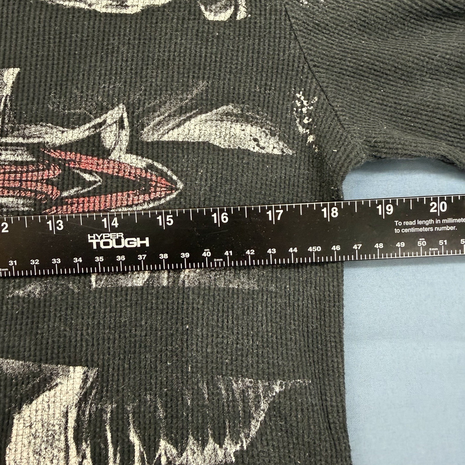 VTG MMA Elite Men Y2K Skull Cross Graphic Long Sleeve Thermal Shirt Size M Black