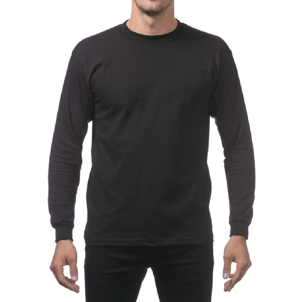 PRO CLUB 100% AUTHENTIC HEAVYWEIGHT LONG SLEEVE T-SHIRT 3 PACK