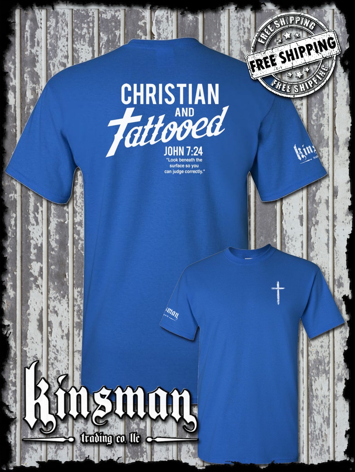 Christian and Tattooed 2-Sided T-Shirt – Religious Jesus Christ God Spiritual