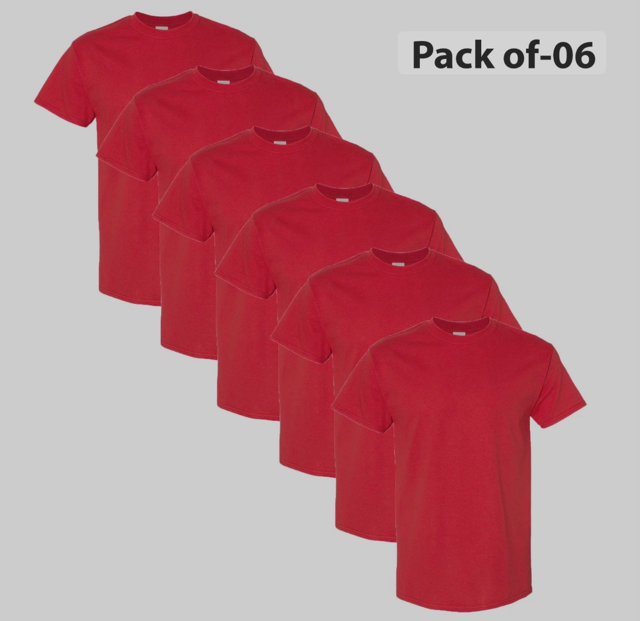 6Pack Gildan G500 Heavy Cotton Red T-Shirt – S,M,L,XL