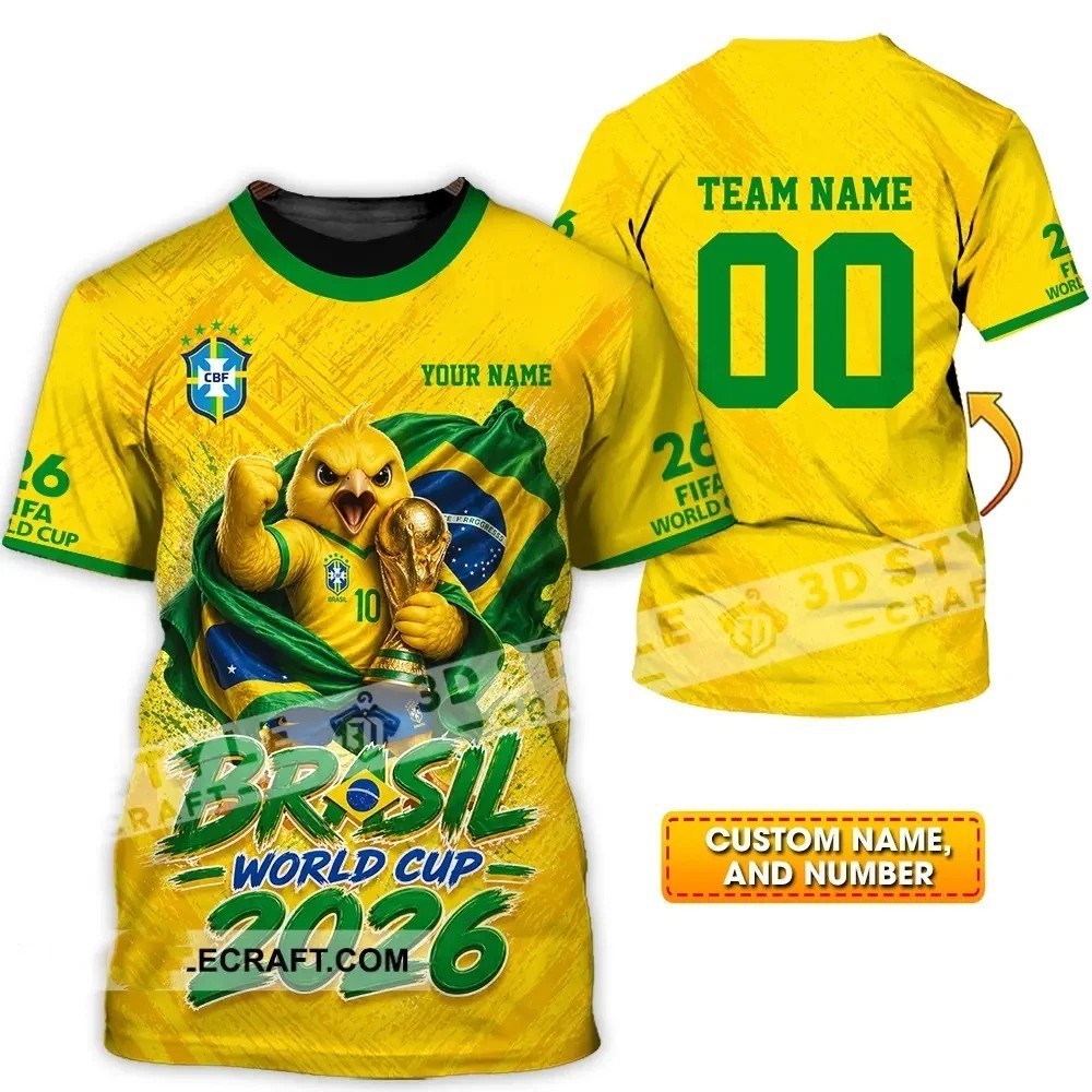 Unisex Shirt – Custom Brasil World Cup 2026 3D Classic Style Shirt S-5XL WA5945
