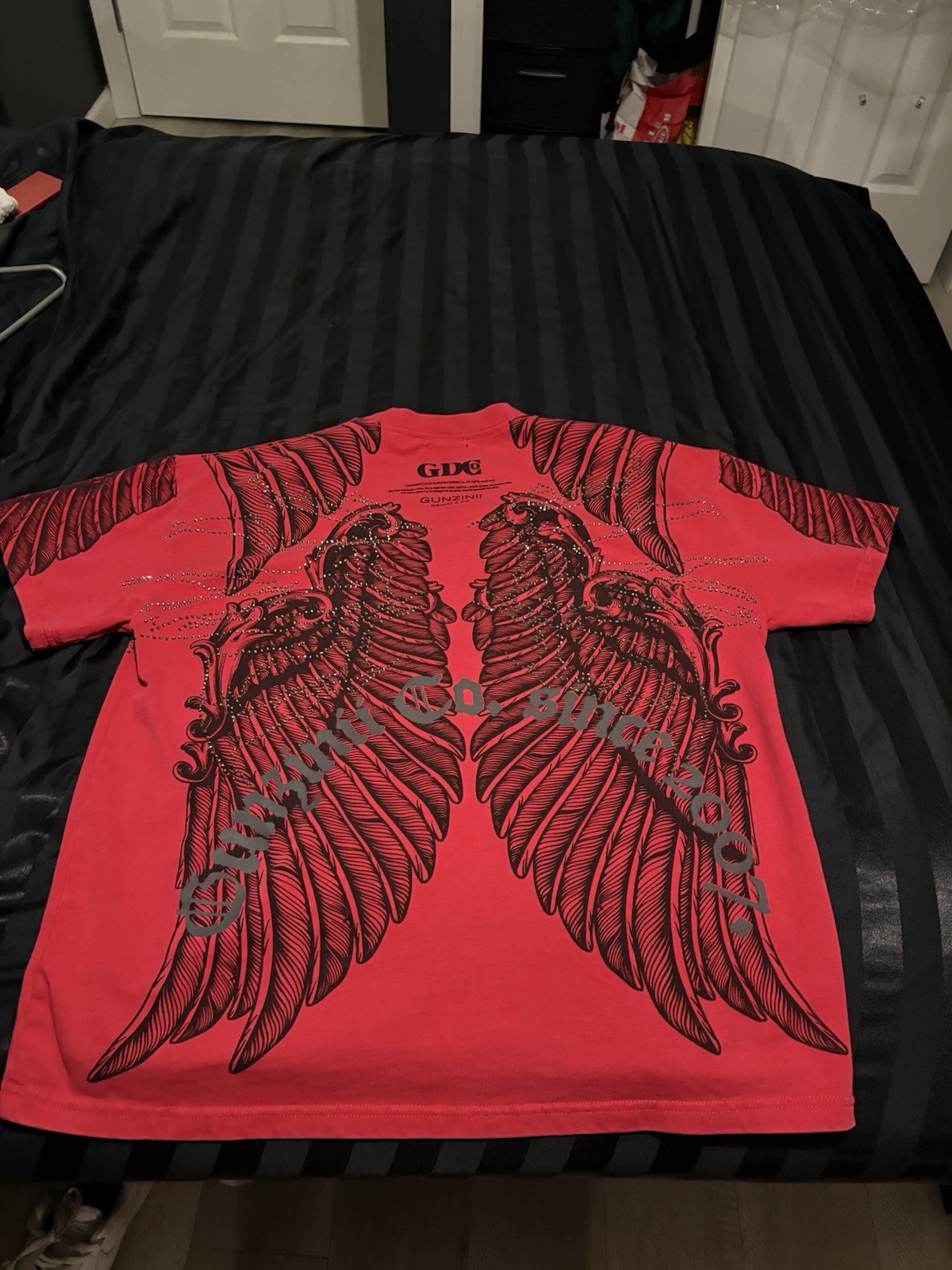 GUNZINII Denim Co. T-shirt Red T Shirt With Wing Design