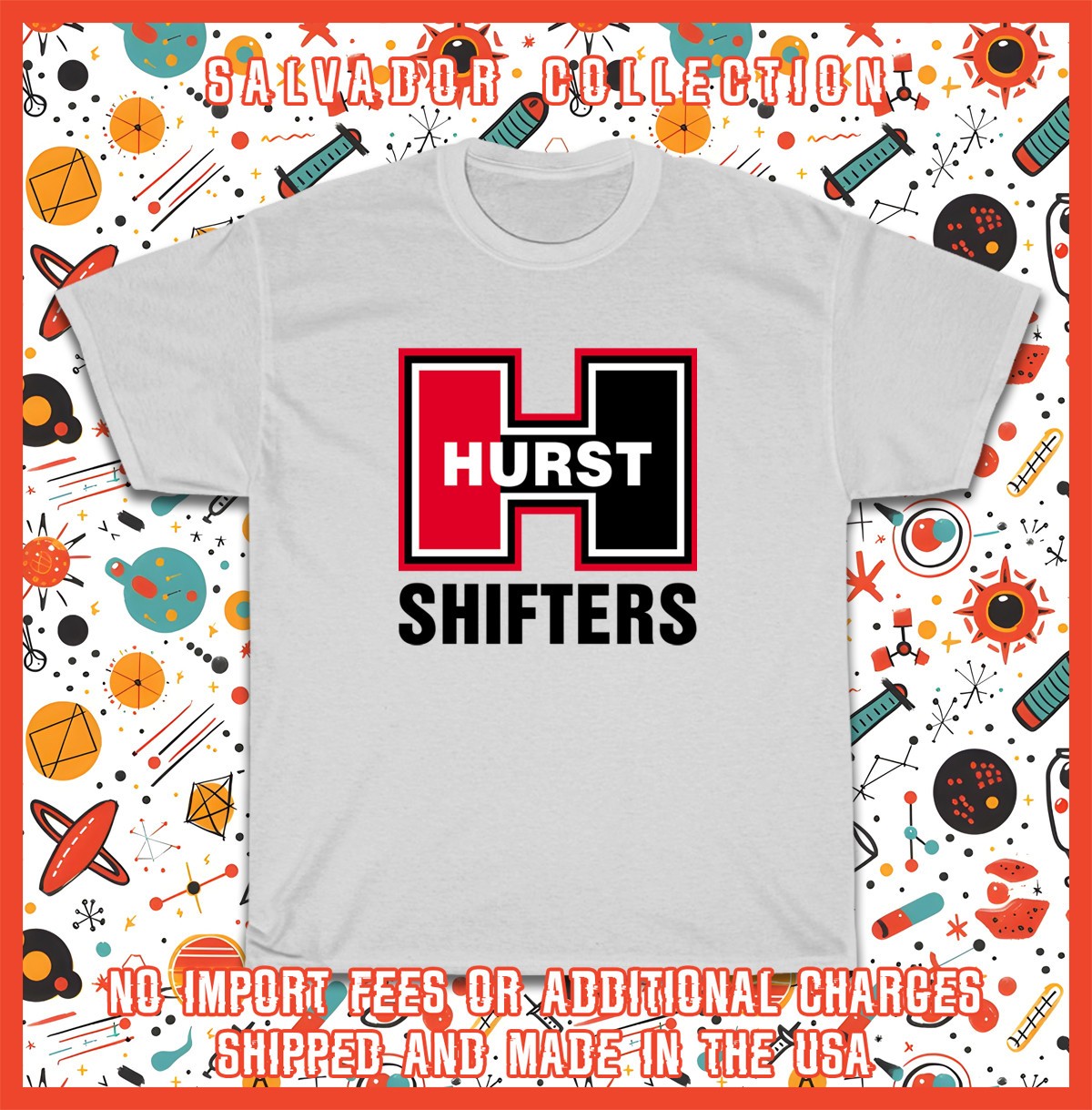 New Tee Shirt HURST Shifters Racing Logo Men’s T-Shirt American T-Shirt