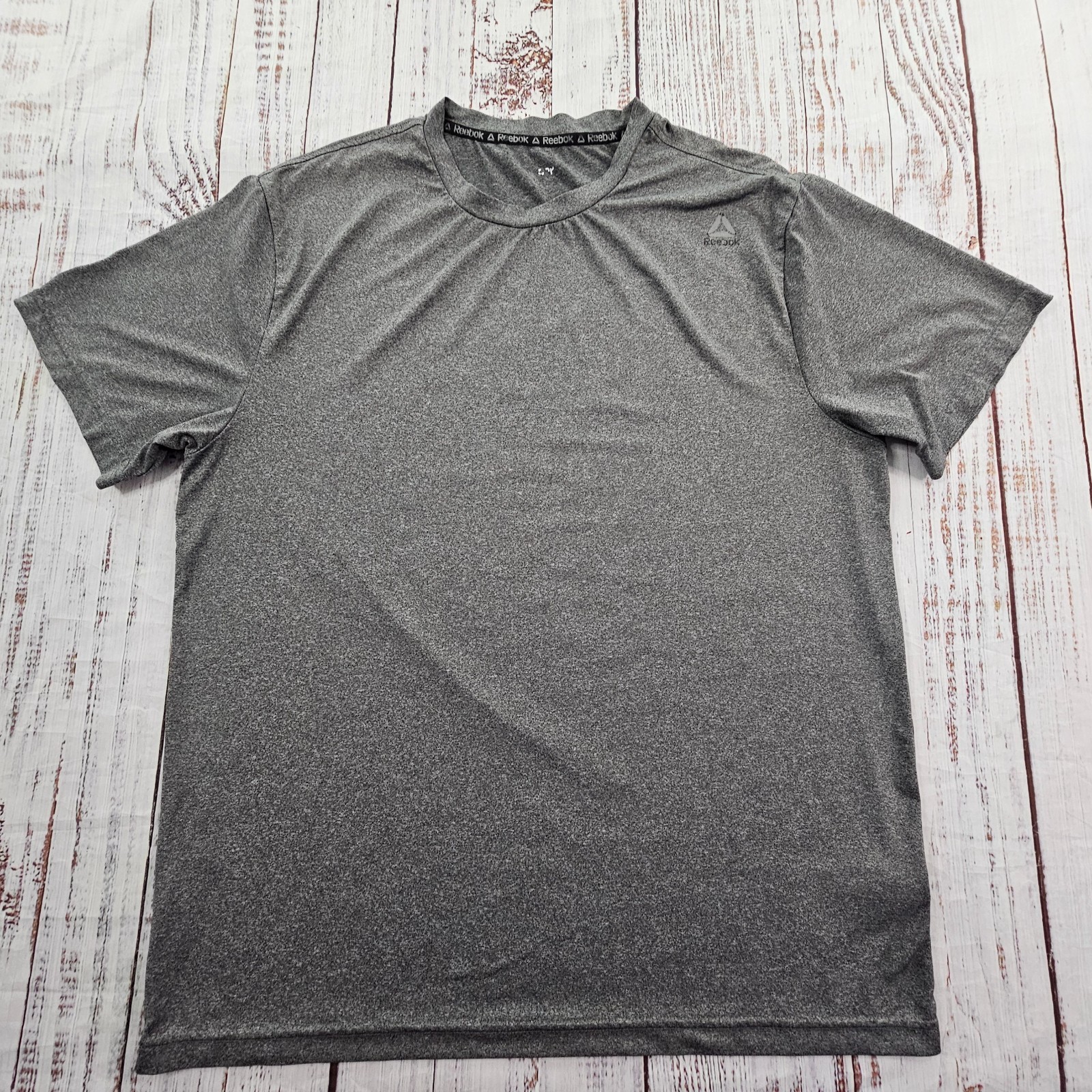 Reebok Gray Short Sleeve Polyester Spandex T-Shirt Men’s L