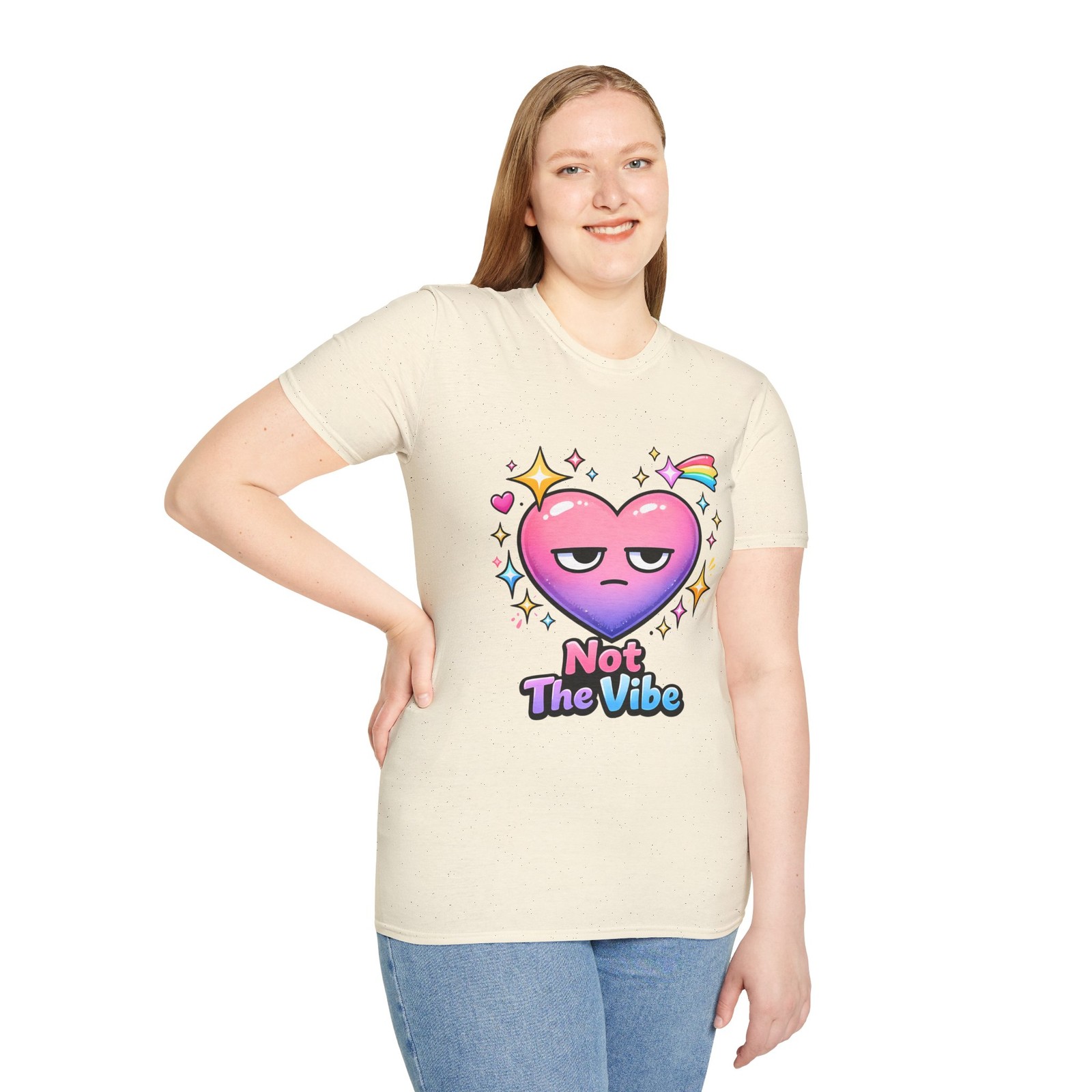 Pastel Heart Cartoon Cute Funny Kawaii Sparkle Unisex Softstyle T-Shirt