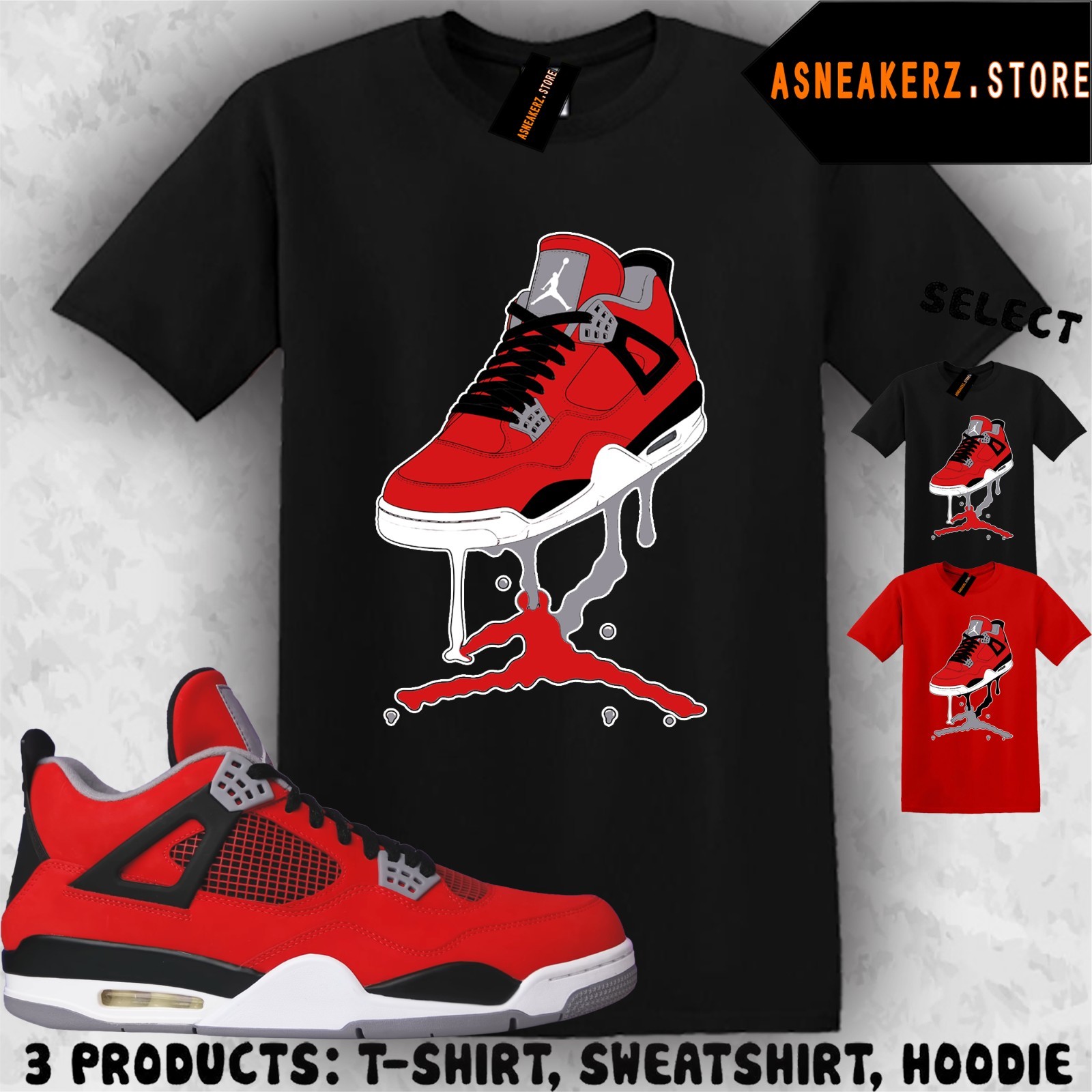 Tee Shirt Matching AJ 4 Toro Bravo 2026 Match Sneaker Drip Dripping 4s T-Shirt