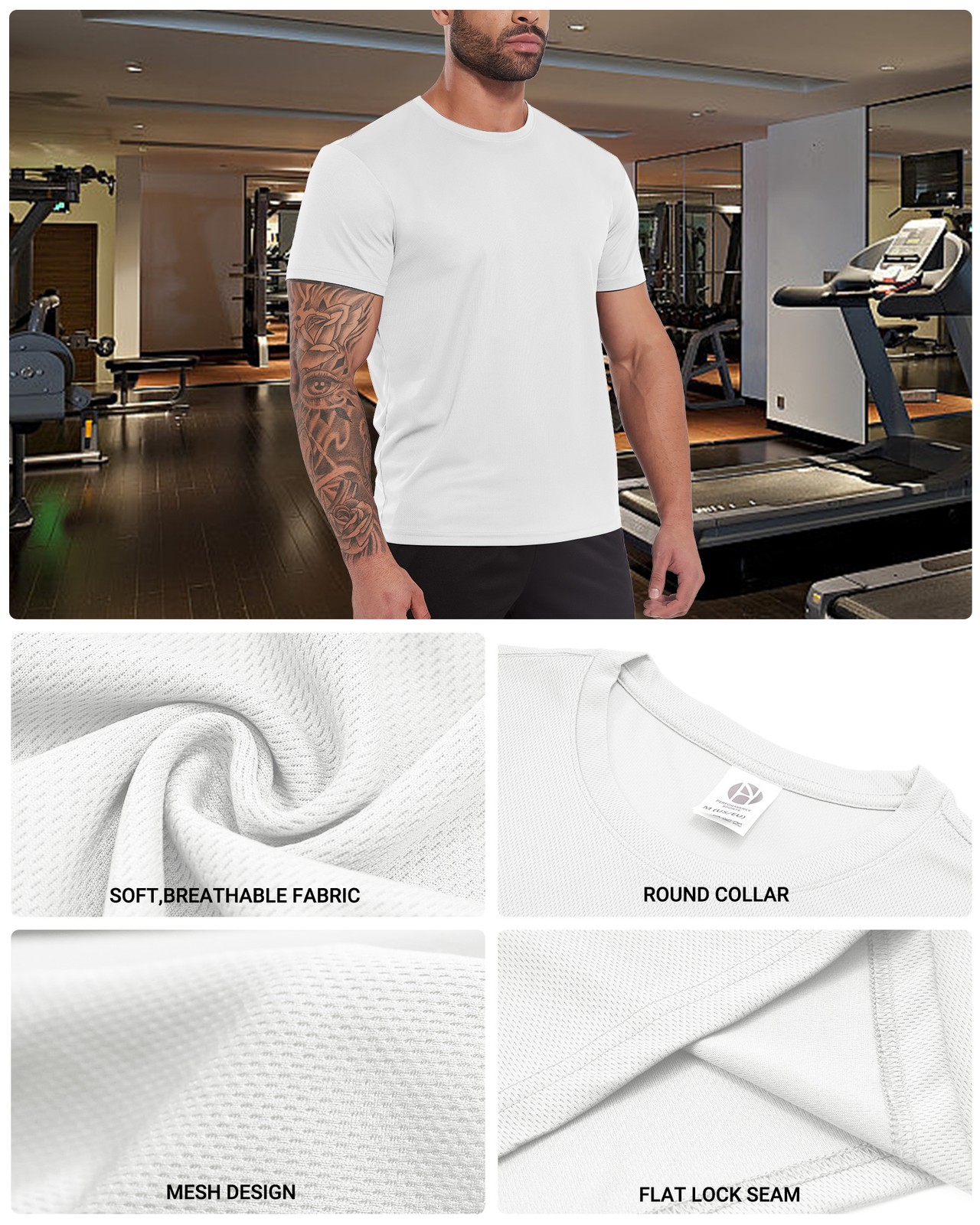 2-3 Pack Men’s Solid Short Sleeve T-shirts Soft Quick Dry Sports Gym Workout Top