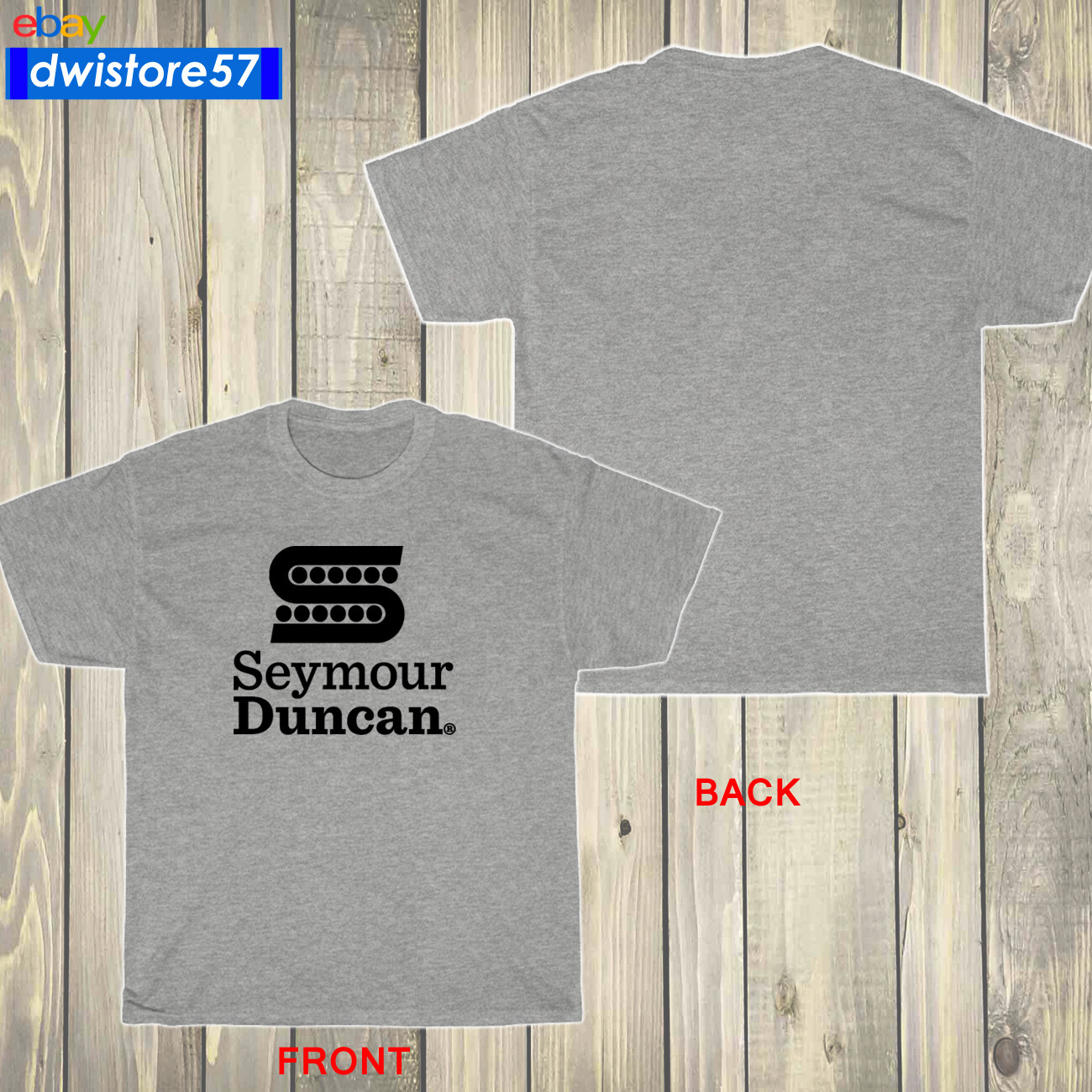 New Seymour Duncan Music Guitar Logo Black/Navy/White/Grey T-Shirt S-5XL