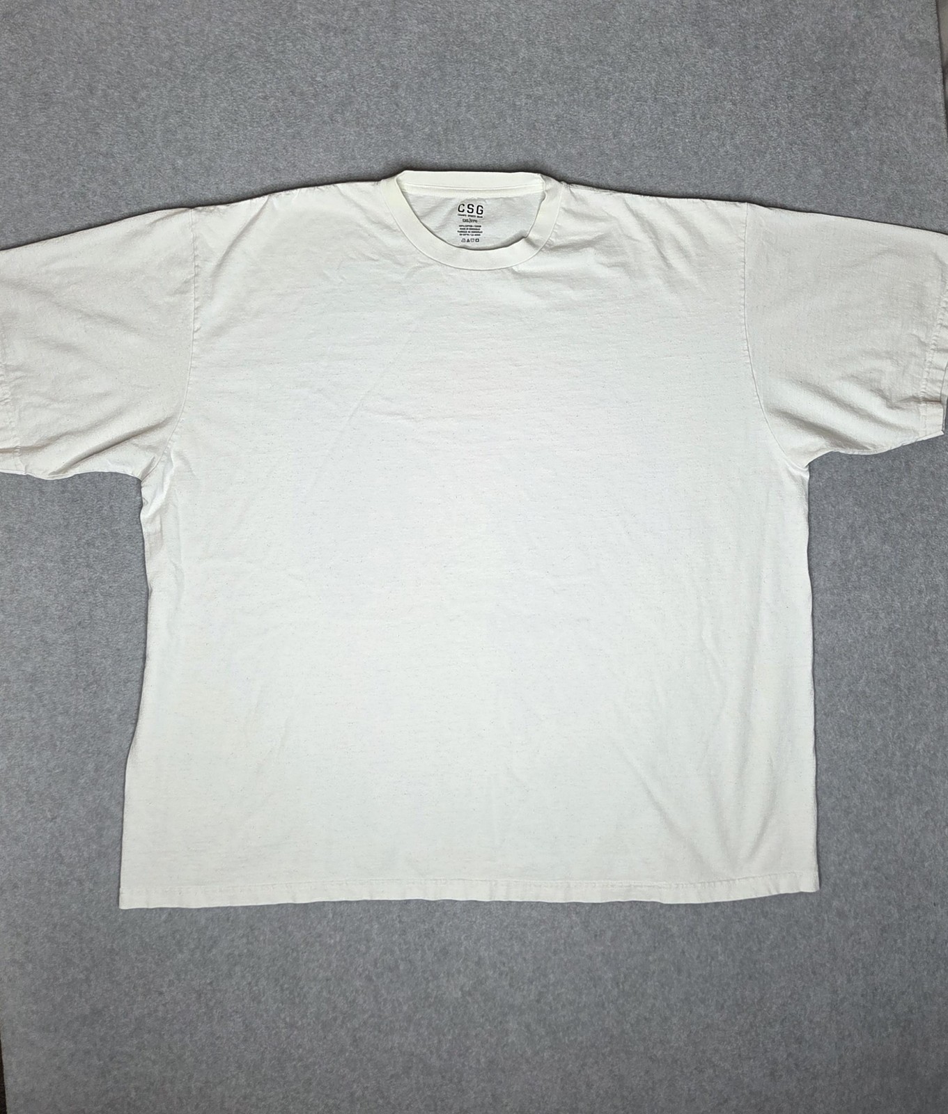 Champs CSG Shirt Mens 5XL White Short Sleeve Crewneck Blank Tee Big & Tall READ