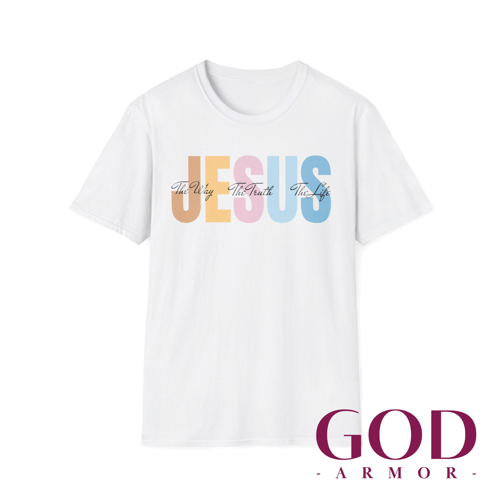 Jesus Colors OD Unisex T Shirt Christian Religious Bible Faith Christ Gift Tee