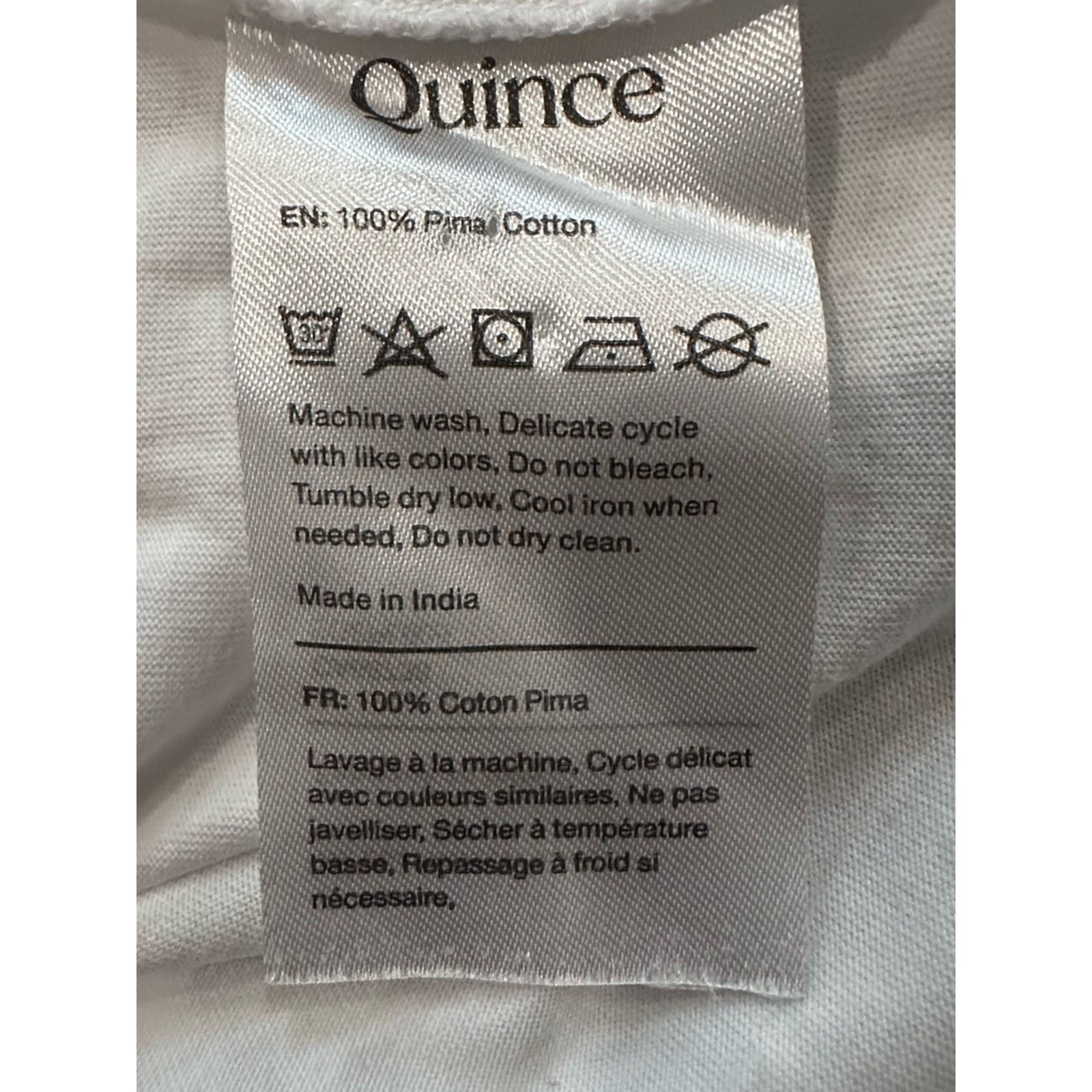 Quince Mens 100% Pima Cotton Slub Crewneck Tee Shirt White MEDIUM Short Sleeve