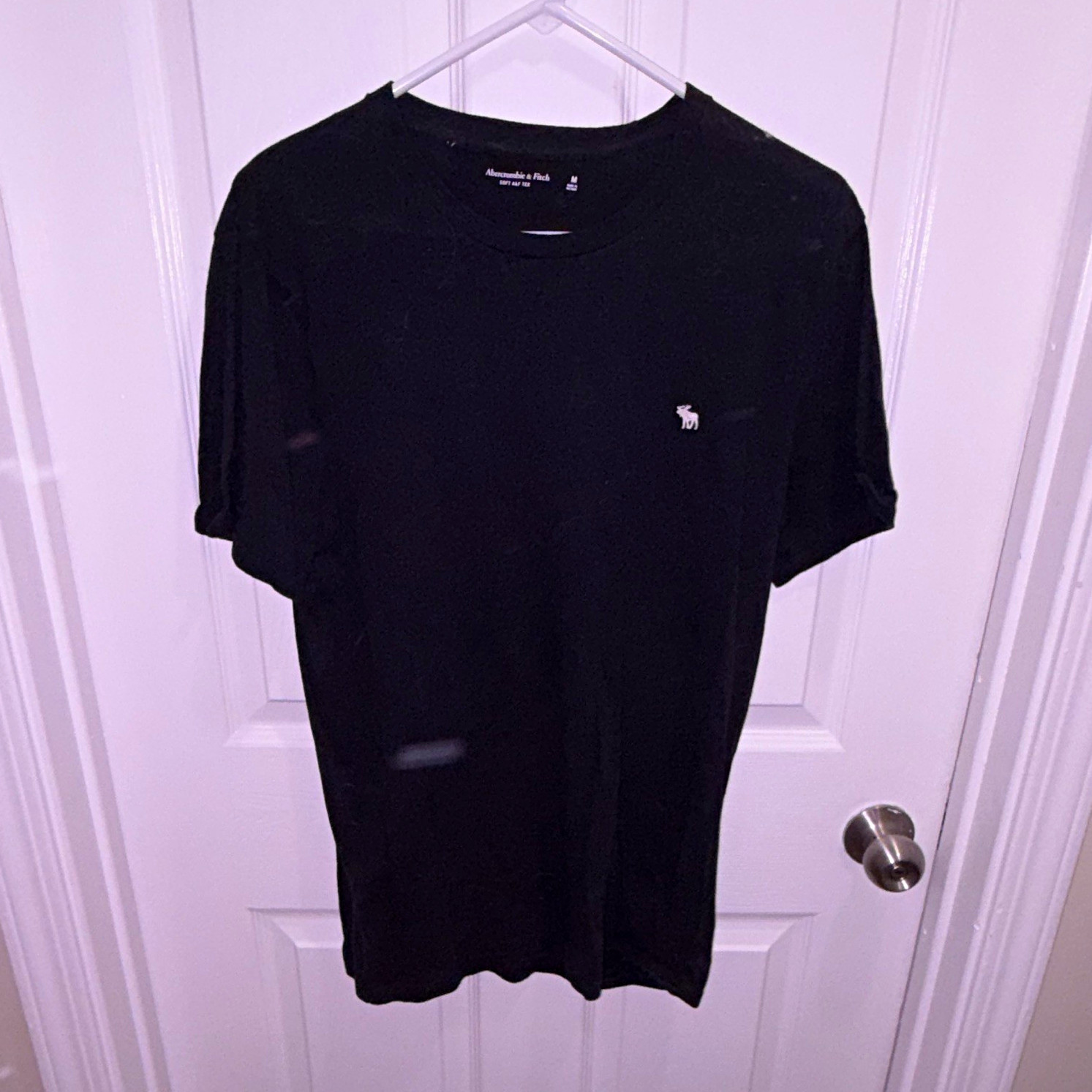 Abercrombie & Fitch Soft A&F Tee Men’s M Black Logo Moose Crew Neck T-Shirt