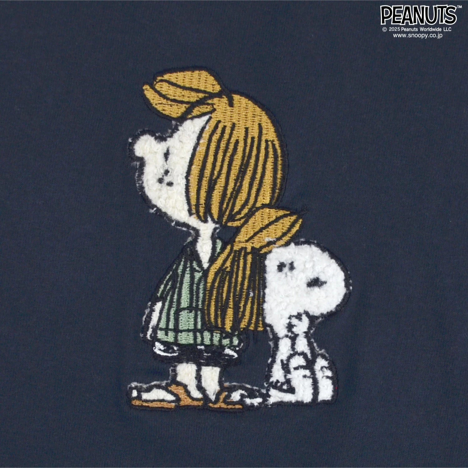 Peanuts Snoopy & Peppermint Patty Embroidery T Shirts S/M/L 3 Colors Variation