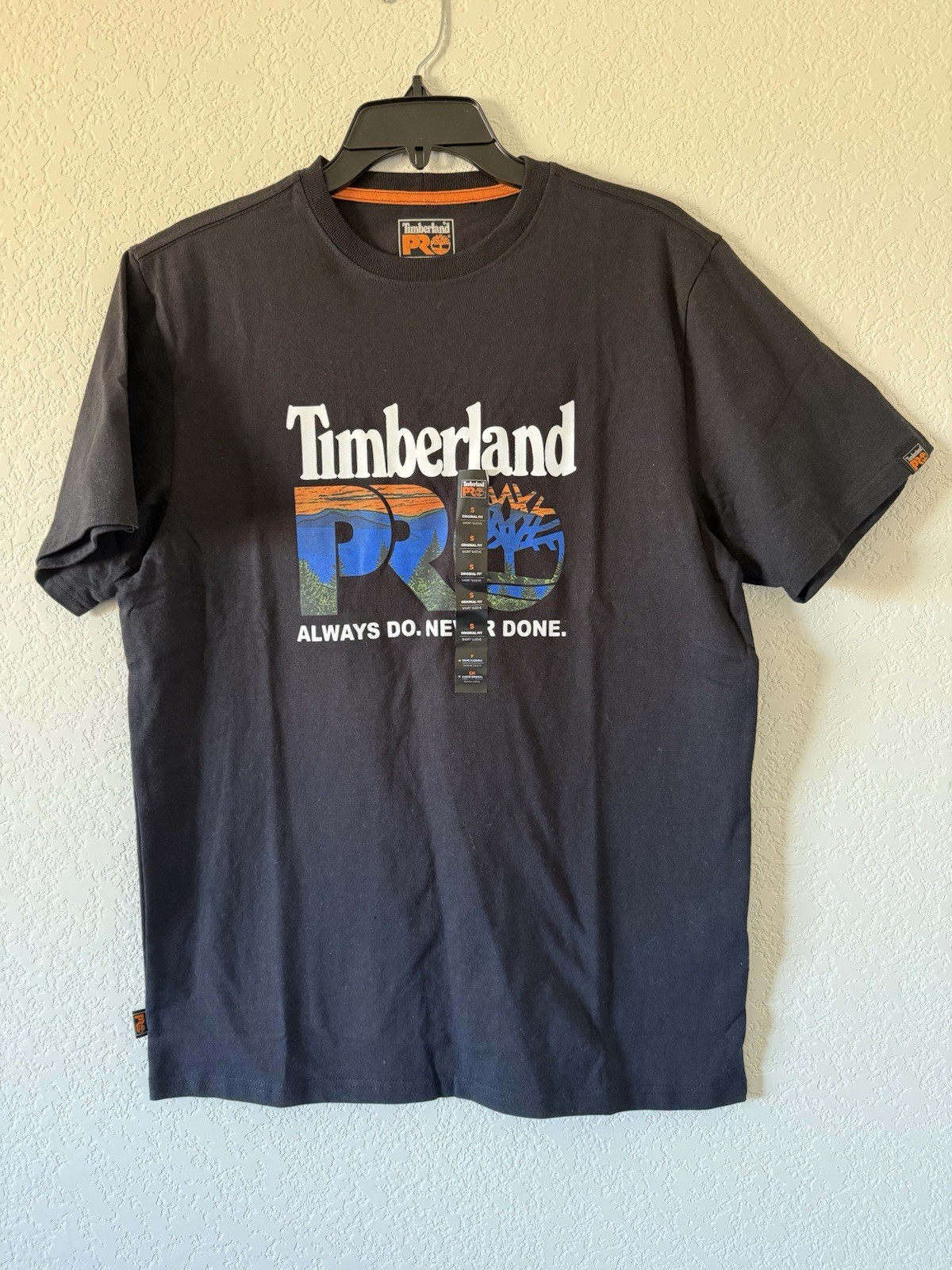 Men’s Timberland PRO Core Logo T-Shirt Athletic Fit Black NWT Men’s Size Small