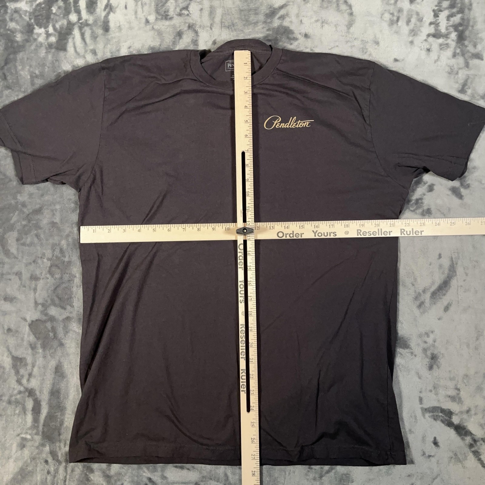 Pendleton Shirt Mens XLT Charcoal Gray Back Graphic Geometric Short Sleeve Tee