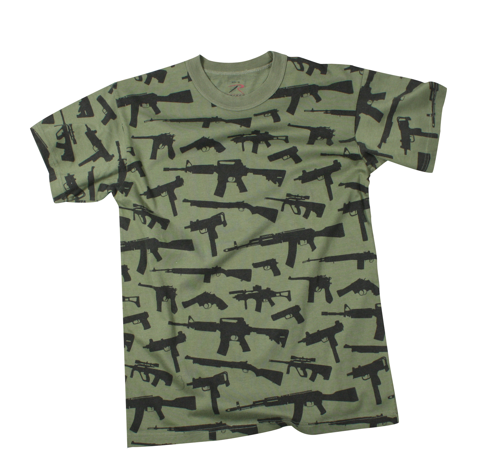 T-Shirt Multi Print “Guns” – Olive 2nd Amendment Large L